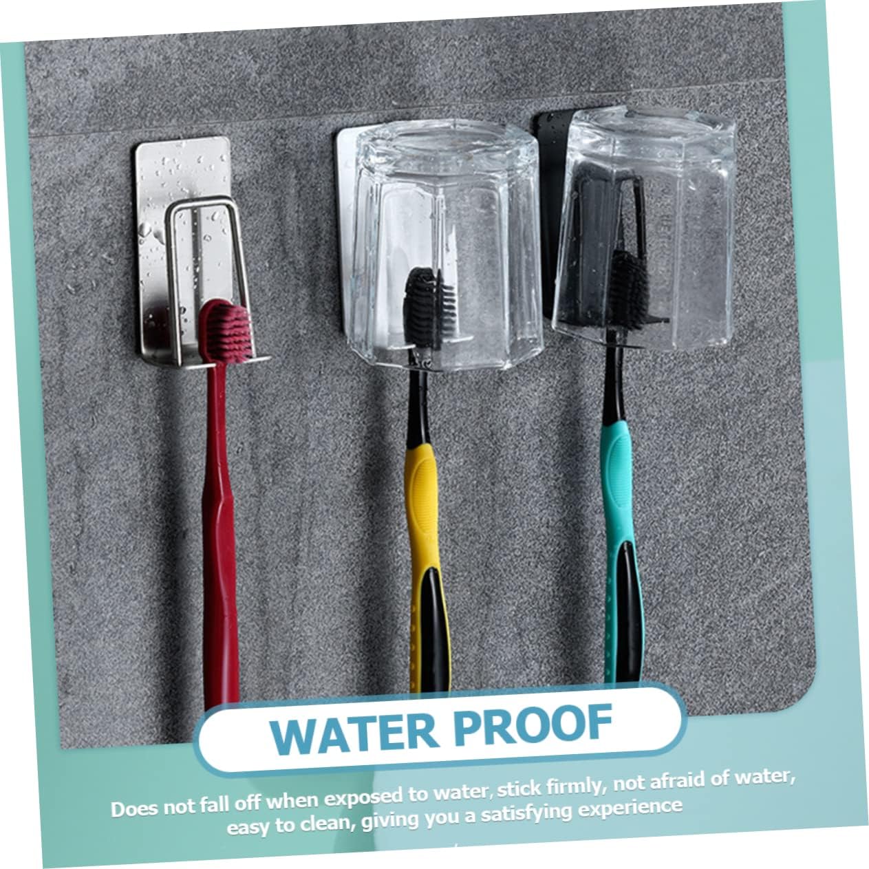 PrettyZoom 2-Piece Wall Mount Toothbrush Holders Stainless Steel Easy Install