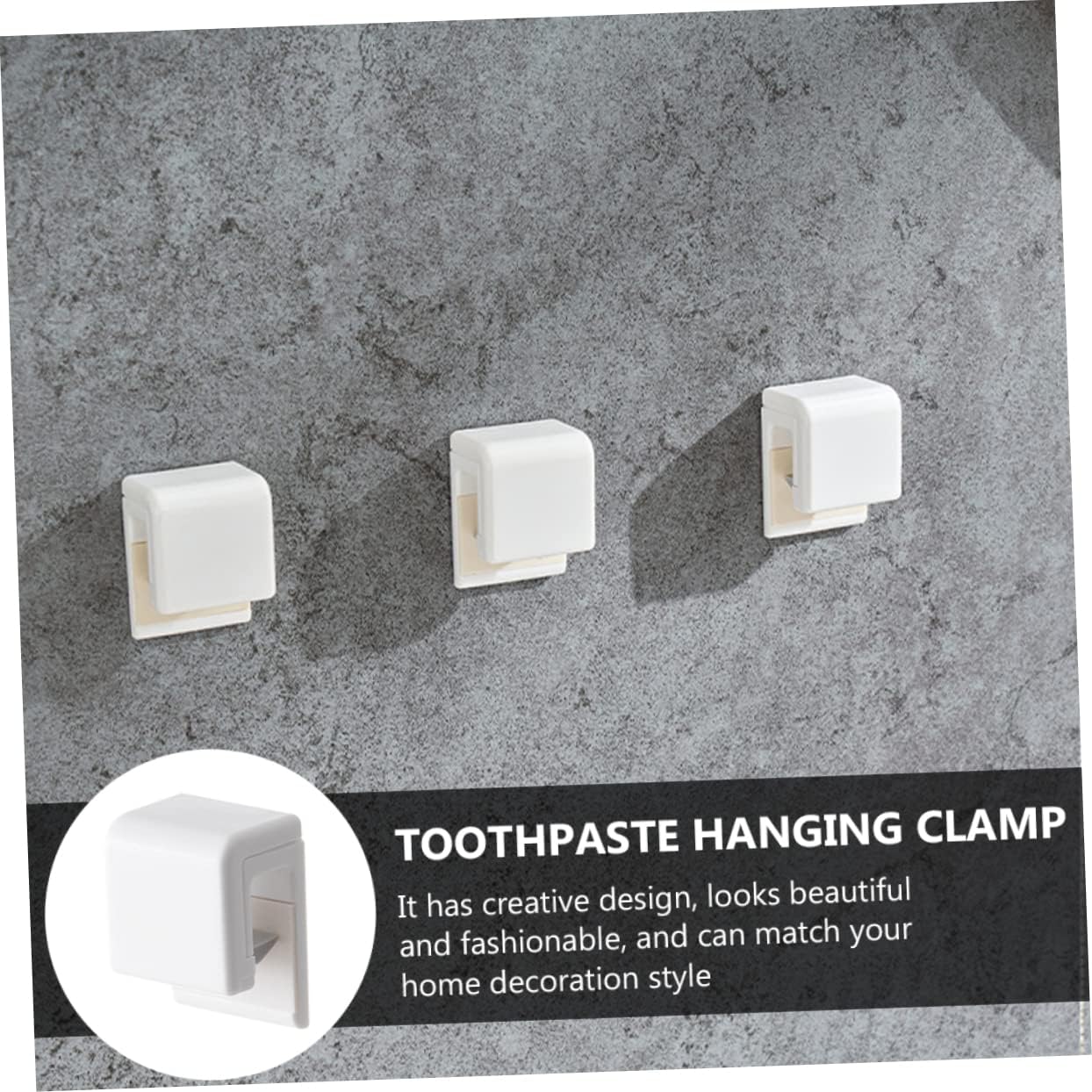 2pcs Self-Adhesive Toothpaste Storage Clip for Bathroom Organizer