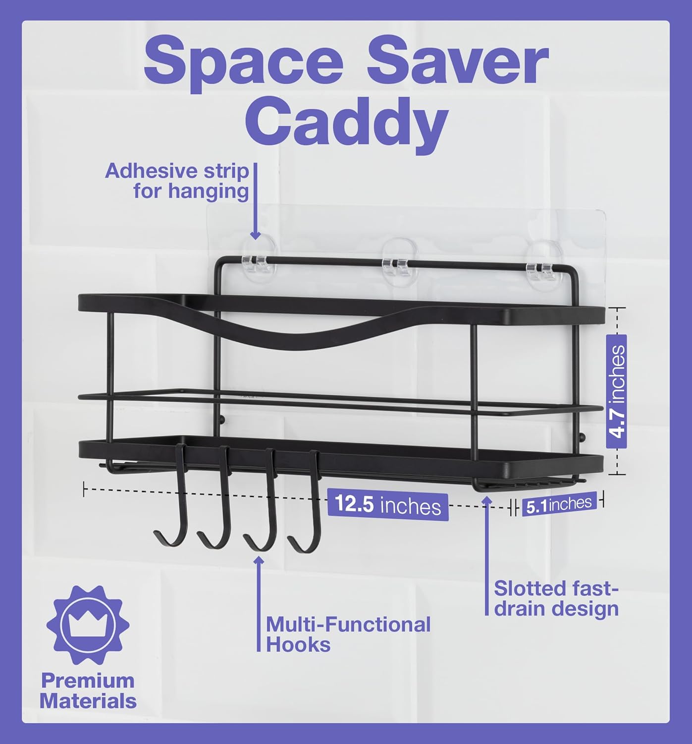 Sturdy Rust-Proof Shower Caddy