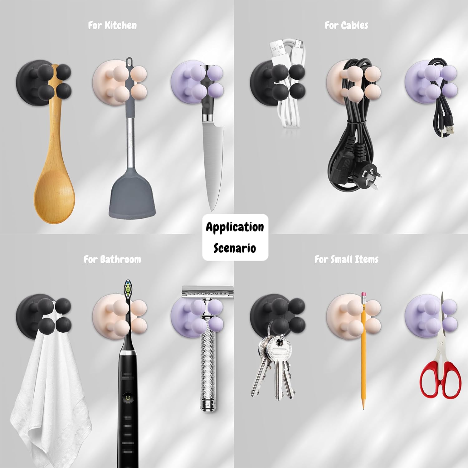 4Pcs Silicone Toothbrush Holders for Bathrooms
