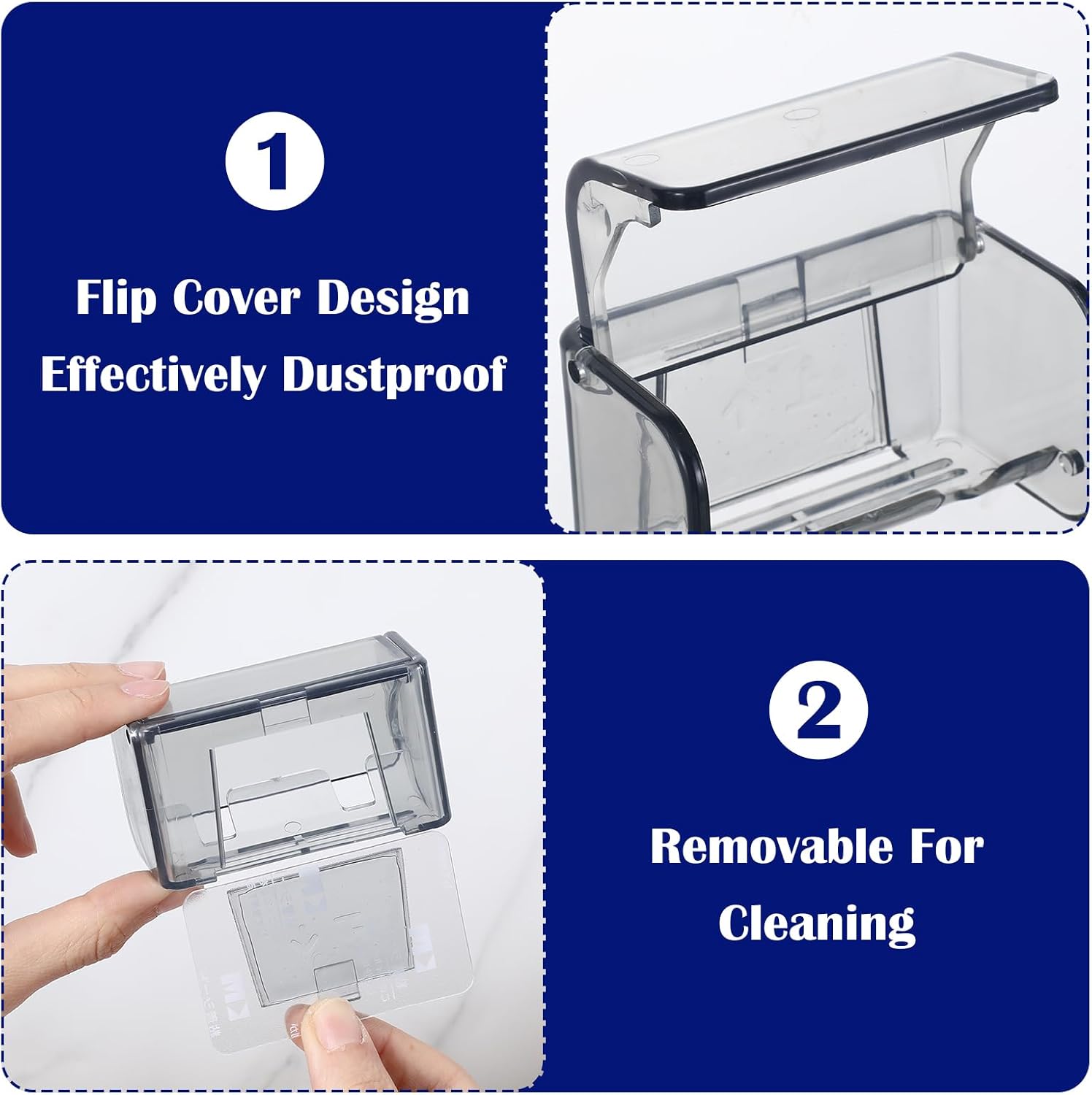 Tyqour 2-Piece Wall-Mounted Toothbrush Holder