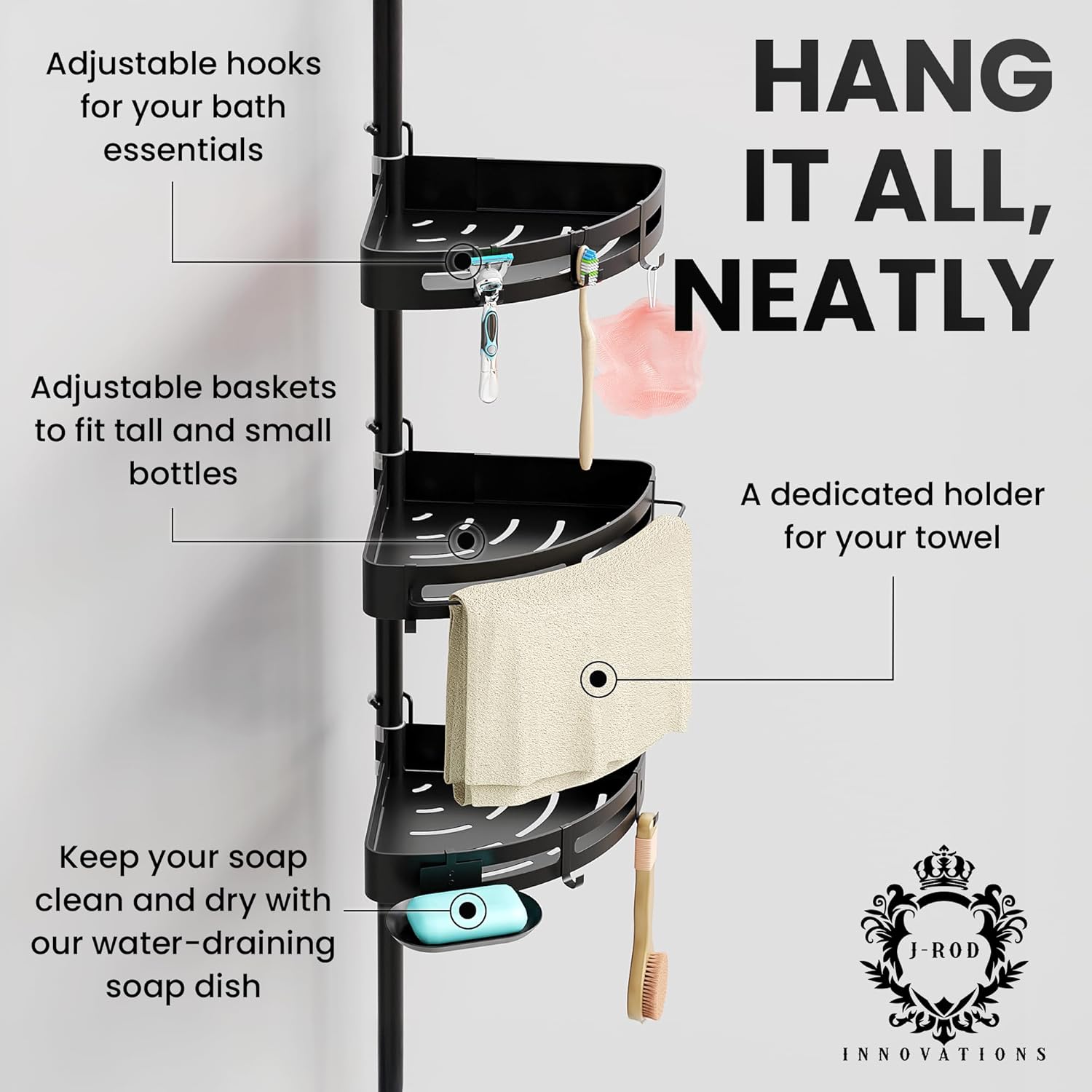 Impose Corner Shower Caddy by J-Rod Innovations