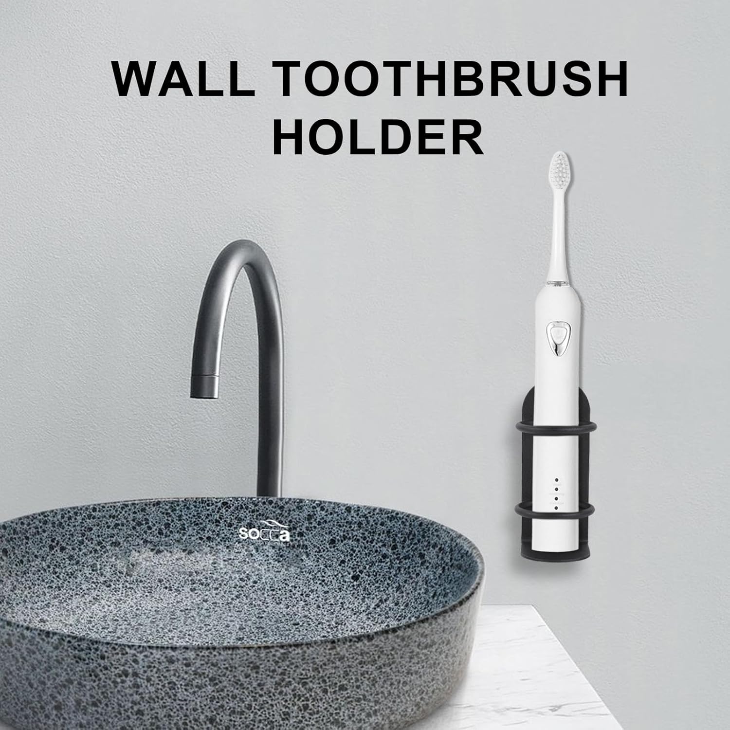 2 Pcs Electric Toothbrush Wall Mount Holder for Bathrooms