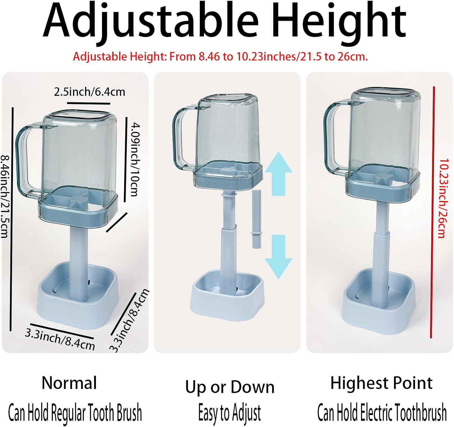 Premium Toothbrush Holder with Cup Divider