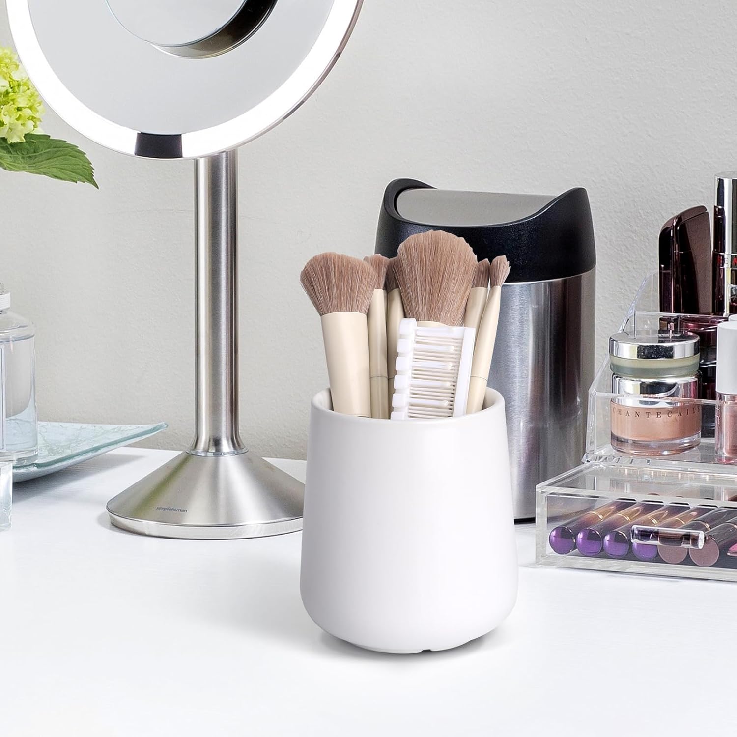 BosilunLife Ceramic Toothbrush Holder 13Oz White