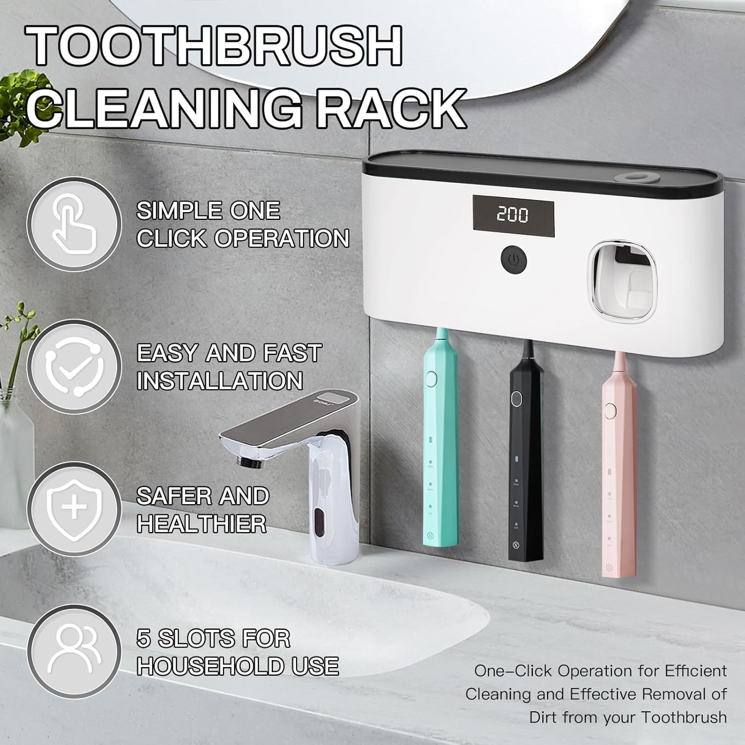 LXIANGN Toothbrush Sterilization Holder for Bathrooms