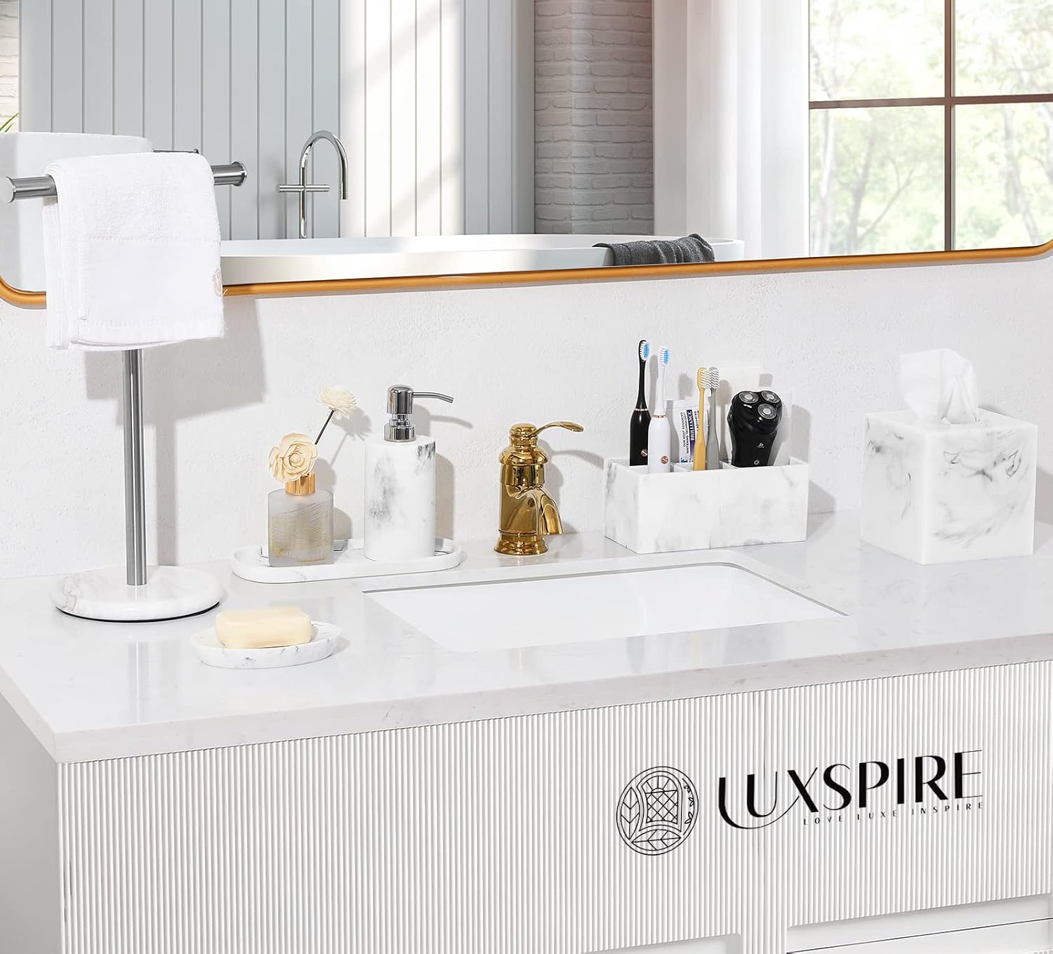 Luxspire Toothbrush Holder with 5 Slots