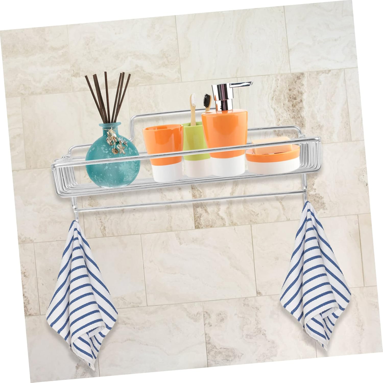 Stainless Steel Shower Organizer with Removable Shelves