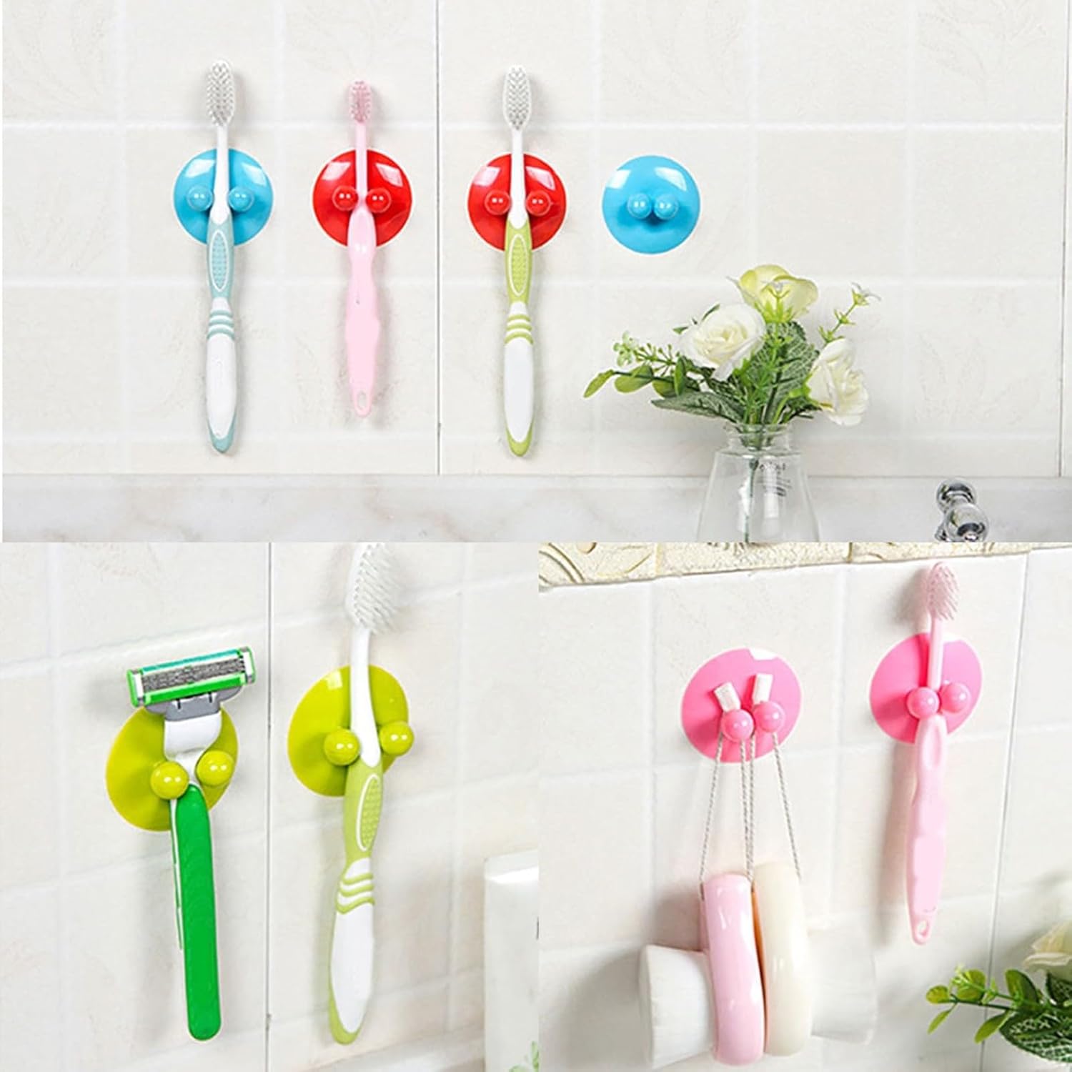 Wall Suction Cup Holder 2-Piece Blue