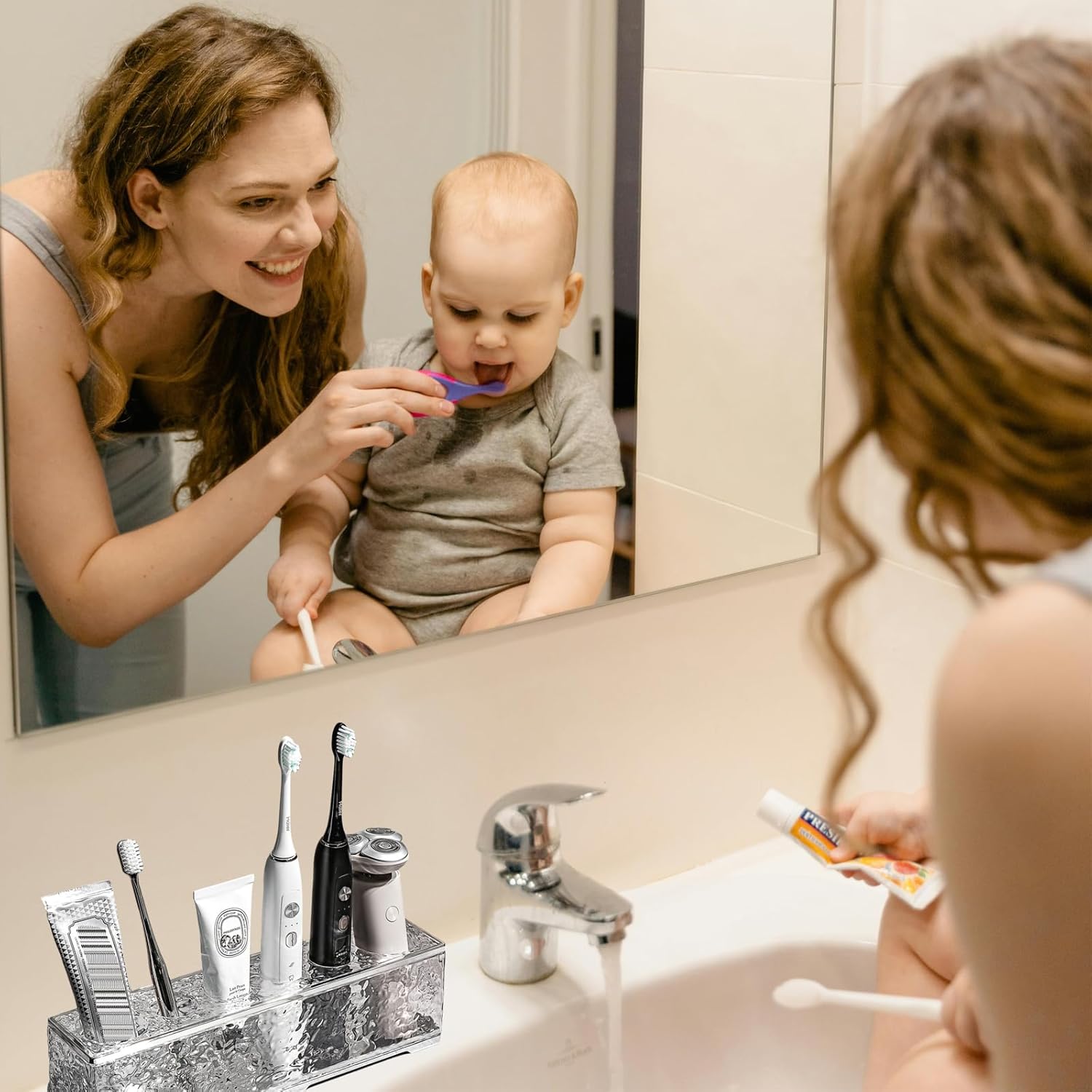 6-Slot Water Ripple Toothbrush Holder