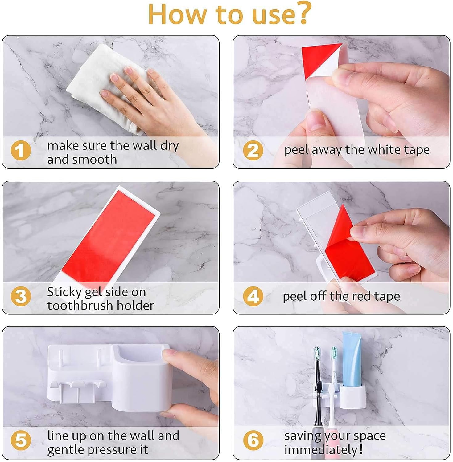 Wall-Mounted Electric Toothbrush Holder 1 Pack
