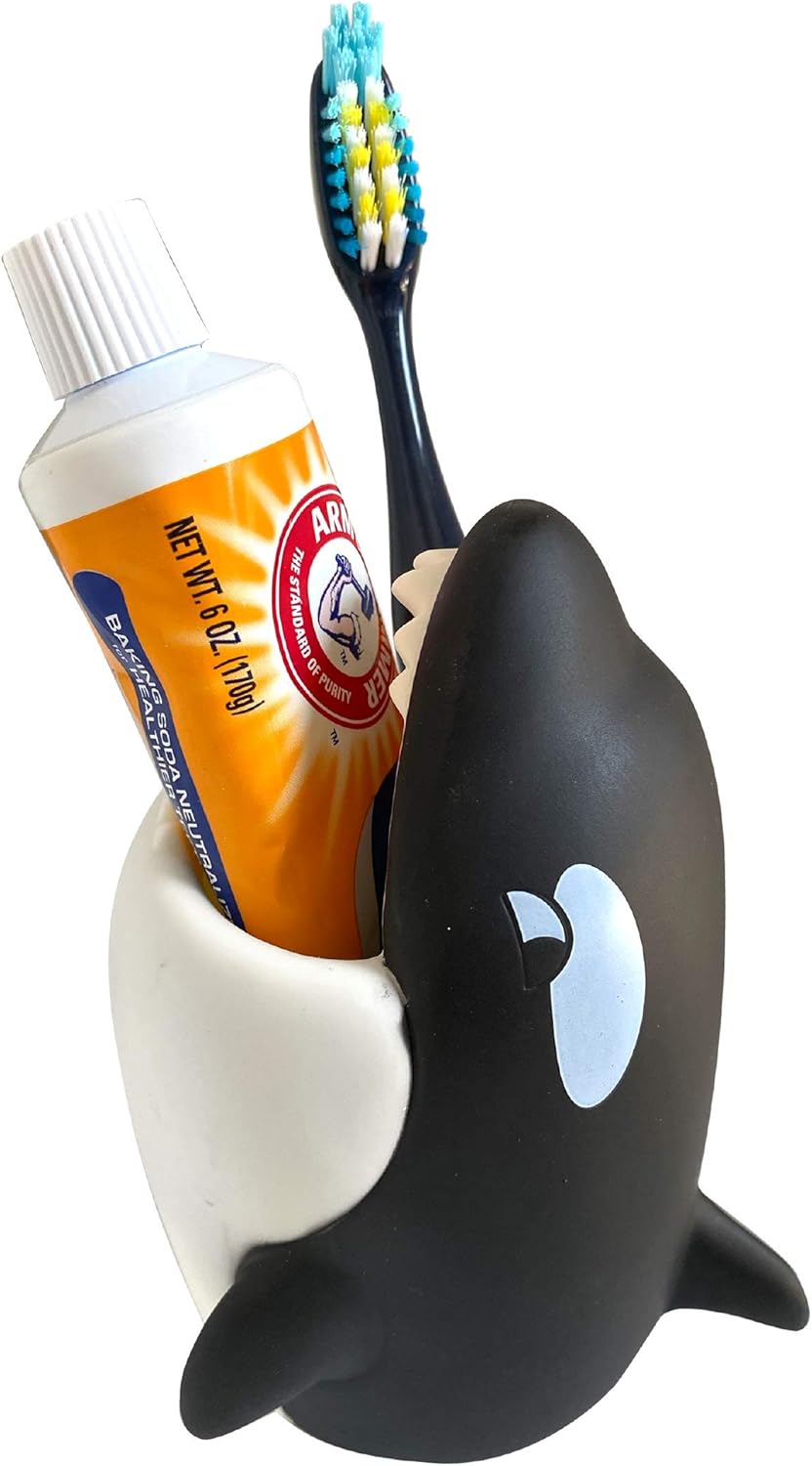 Kids Toothbrush Holder Whale - Durable Silicone Organizer