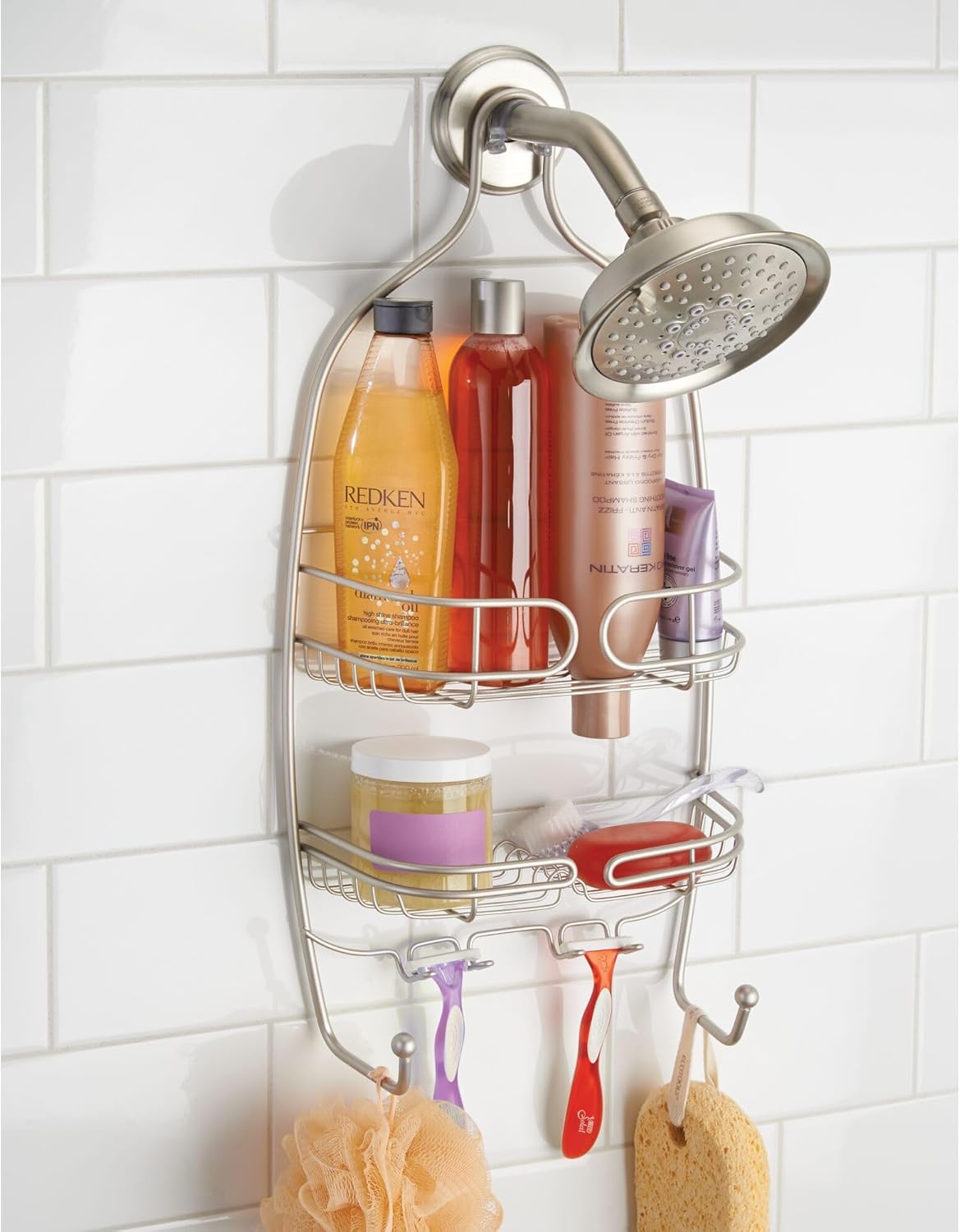 iDesign Hanging Shower Caddy with Shelves and Hooks