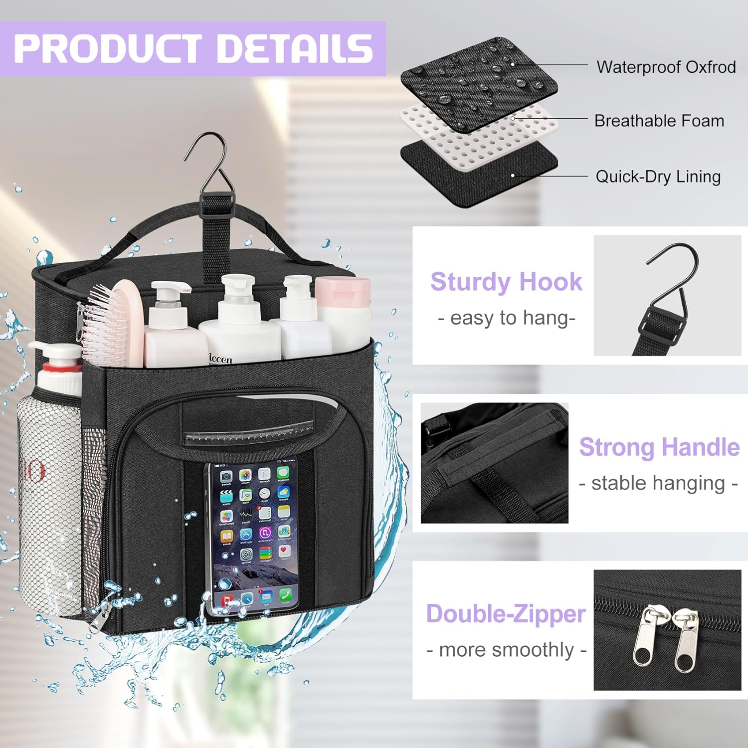 Heavy-Duty Portable Shower Caddy for College Students