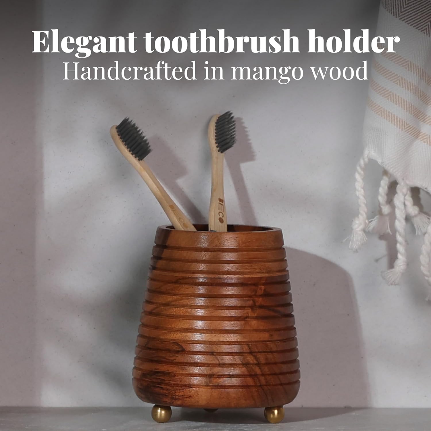 Folkulture 4x3 Toothbrush Holder for Bathroom