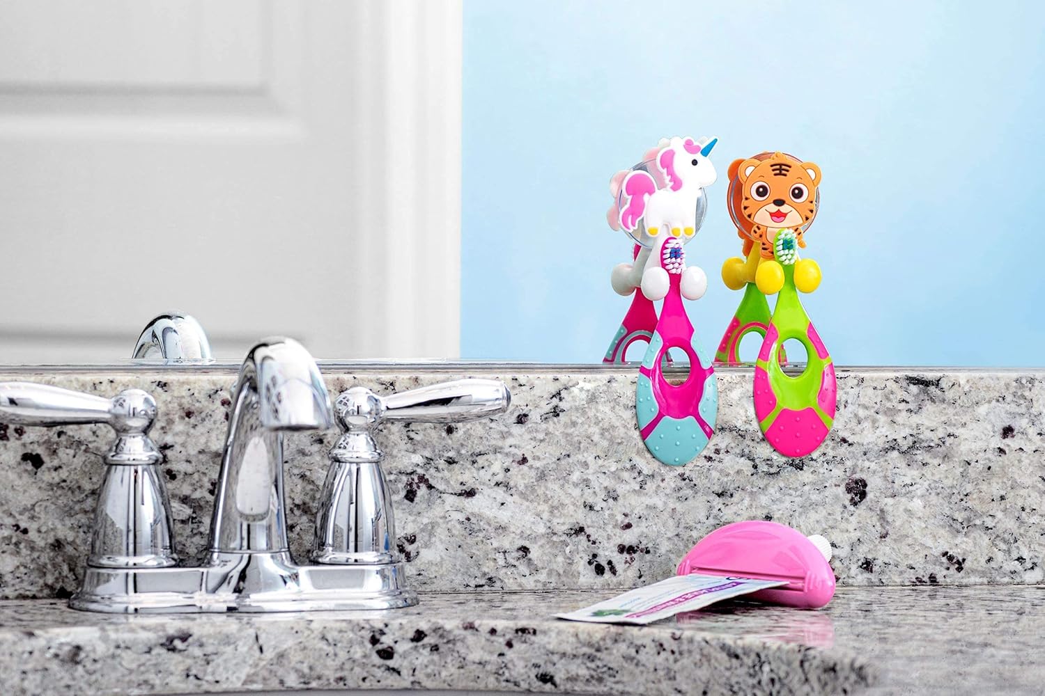 Farber Baby Toothbrush Holder Set Kids Bathroom Organizers