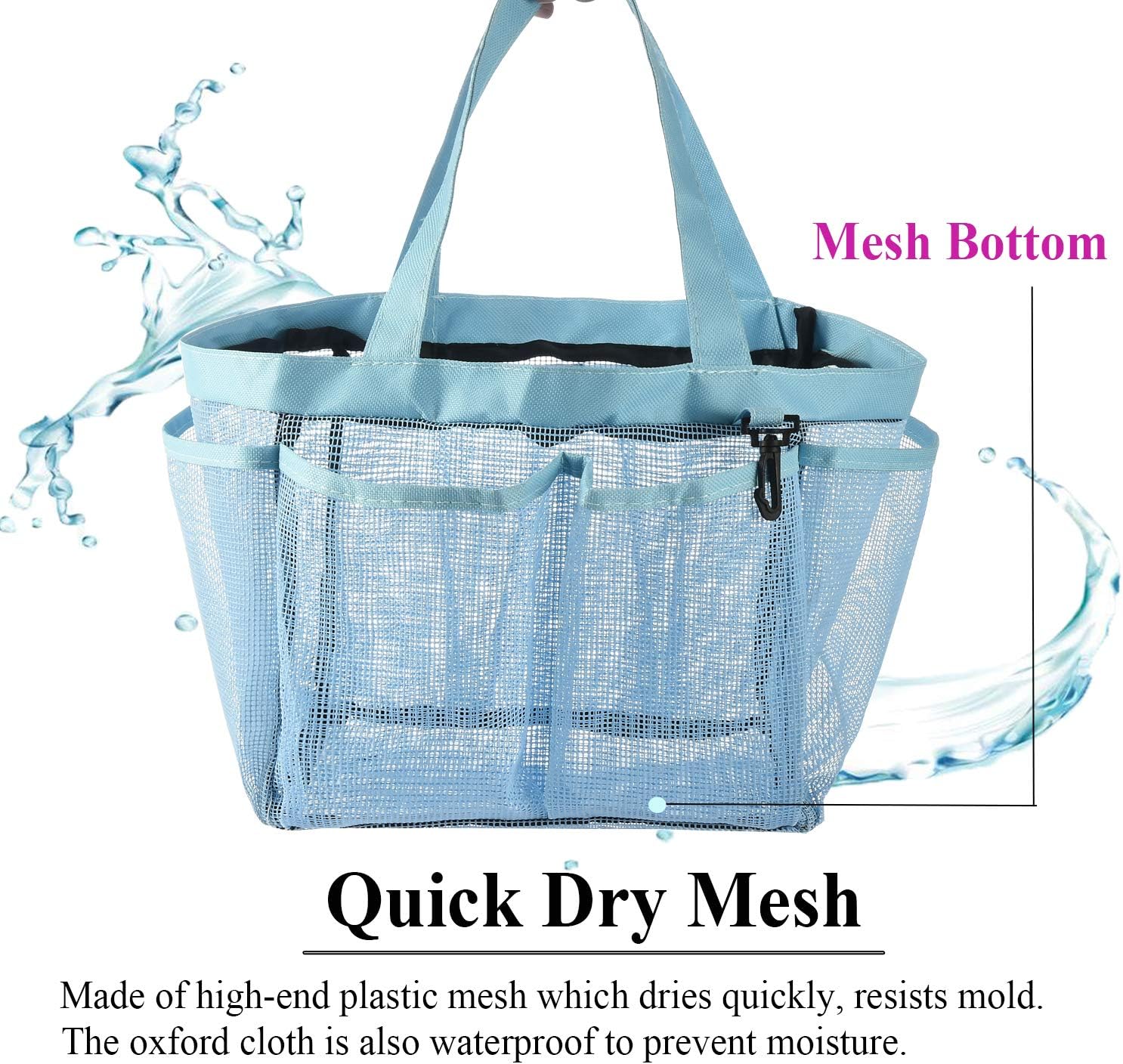 Haundry Mesh Shower Caddy Tote with 8 Pockets 1