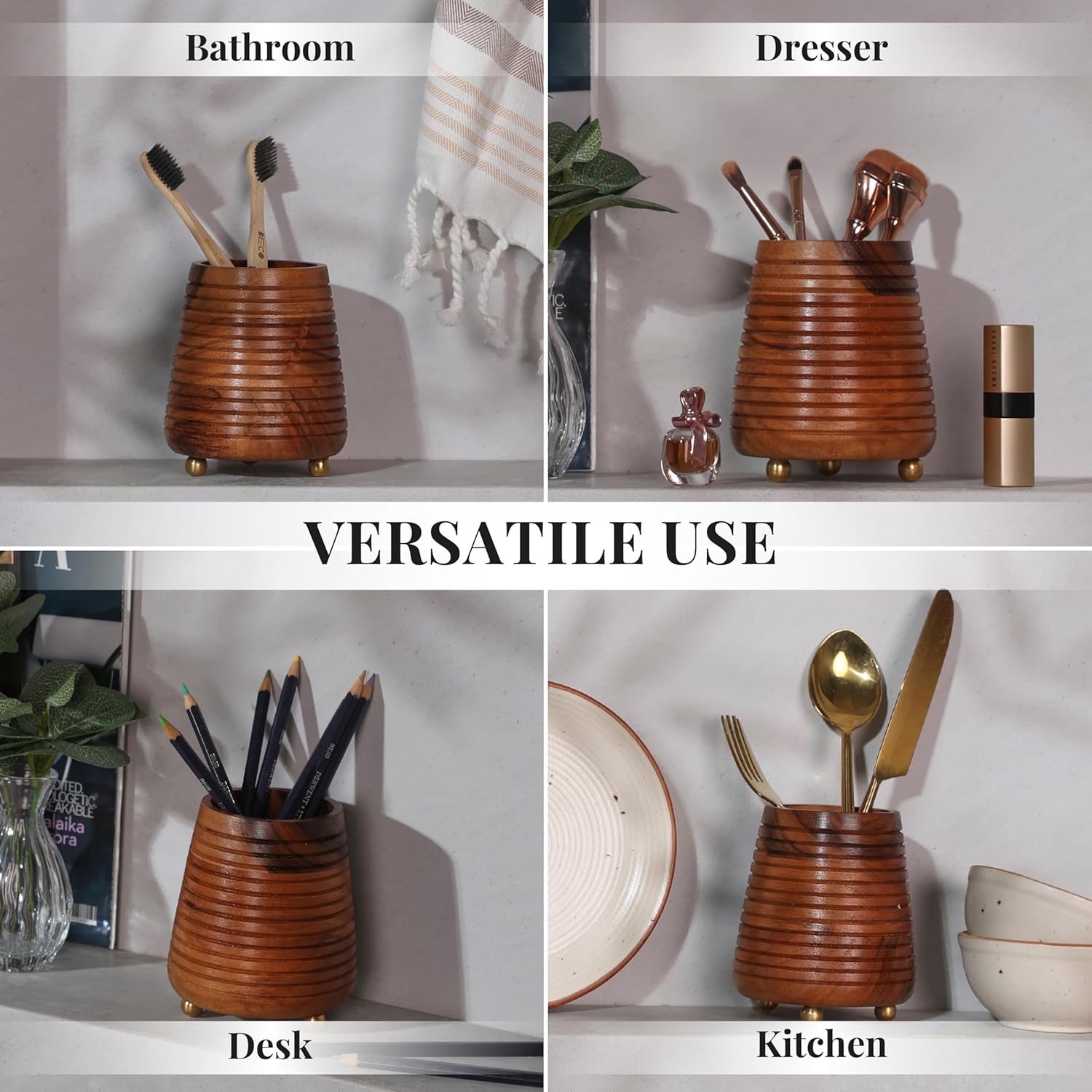 Folkulture 4x3 Toothbrush Holder for Bathroom