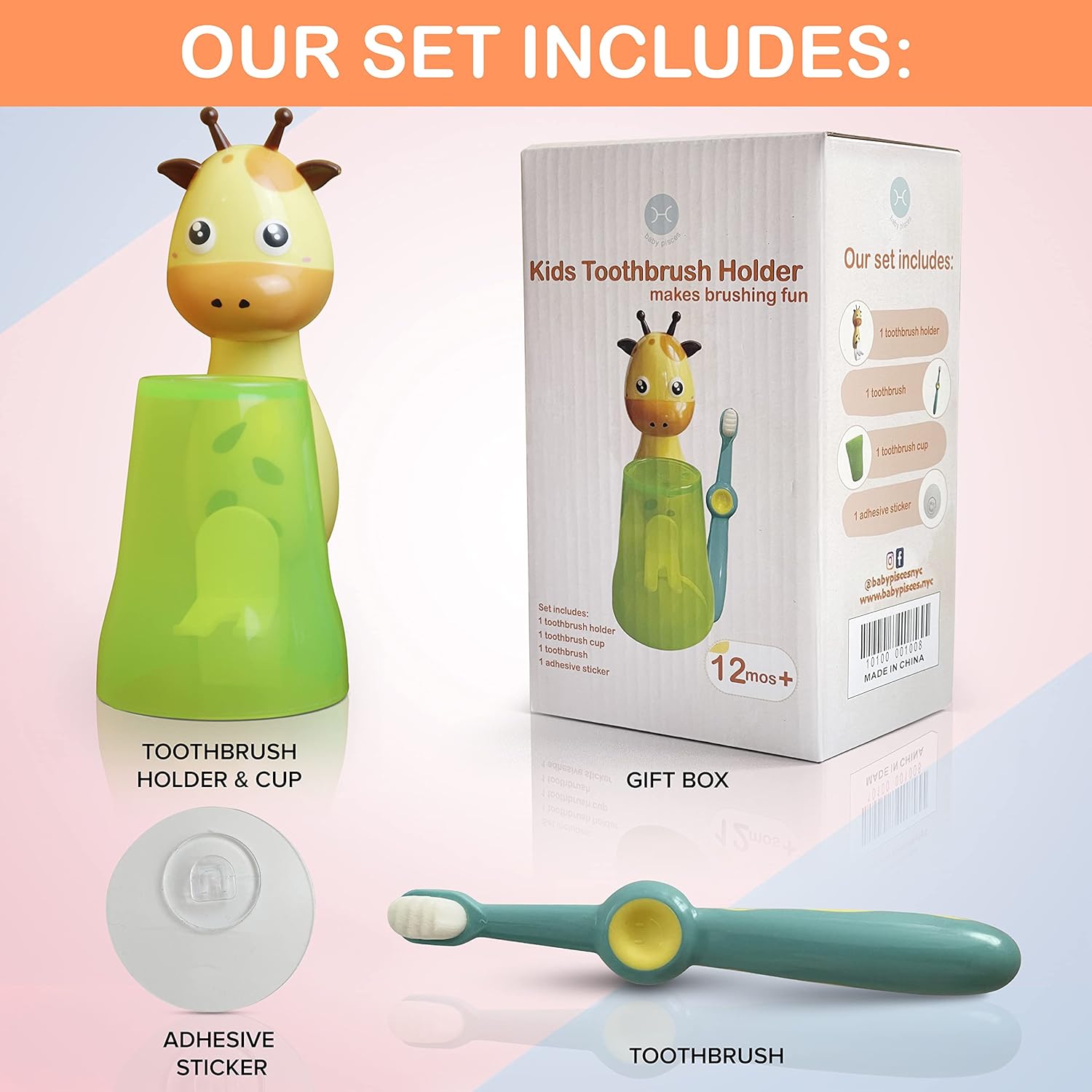 Giraffe Kids Toothbrush Holder