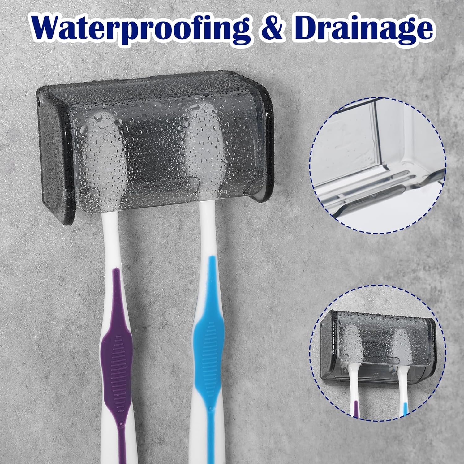 Tyqour 2-Piece Wall-Mounted Toothbrush Holder