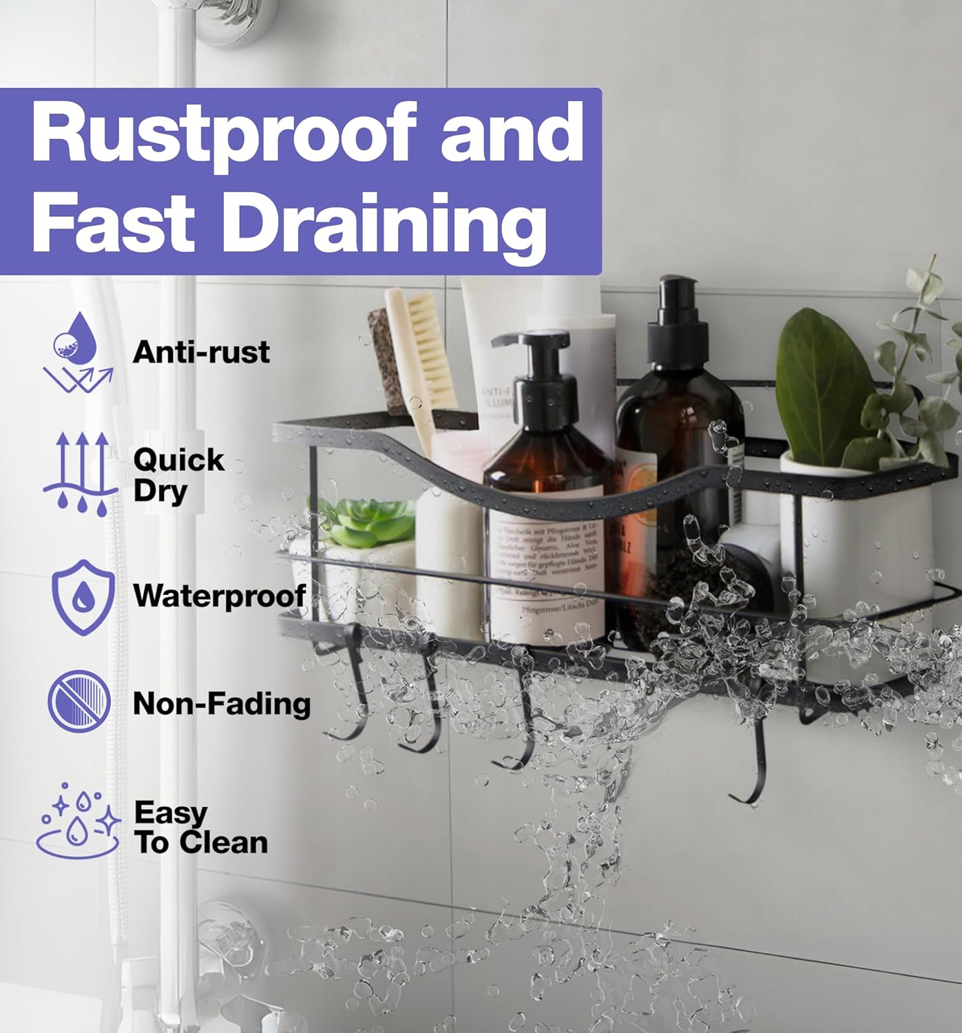 Sturdy Rust-Proof Shower Caddy