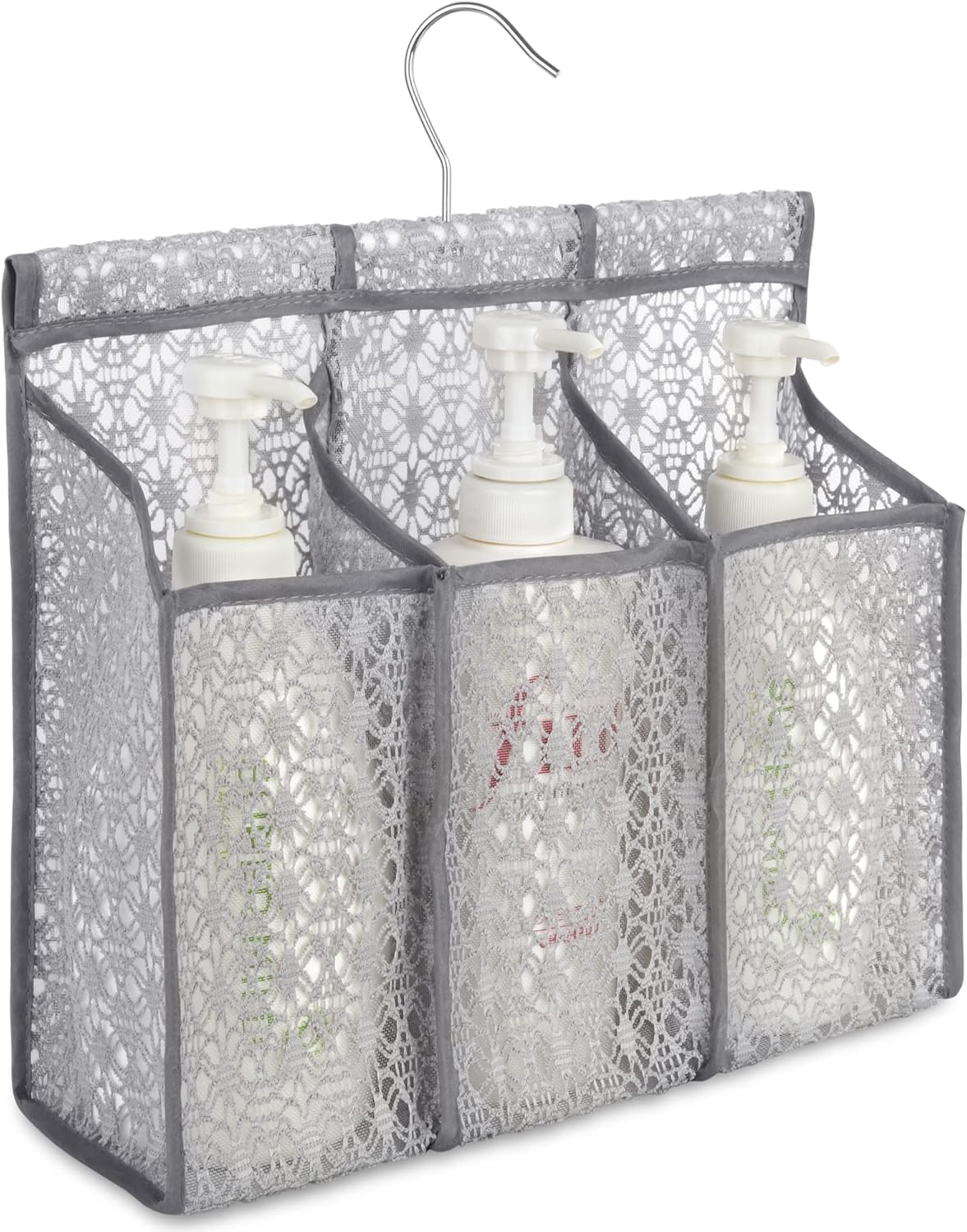 Simple Stylish Mesh Shower Caddy with 3 Pockets
