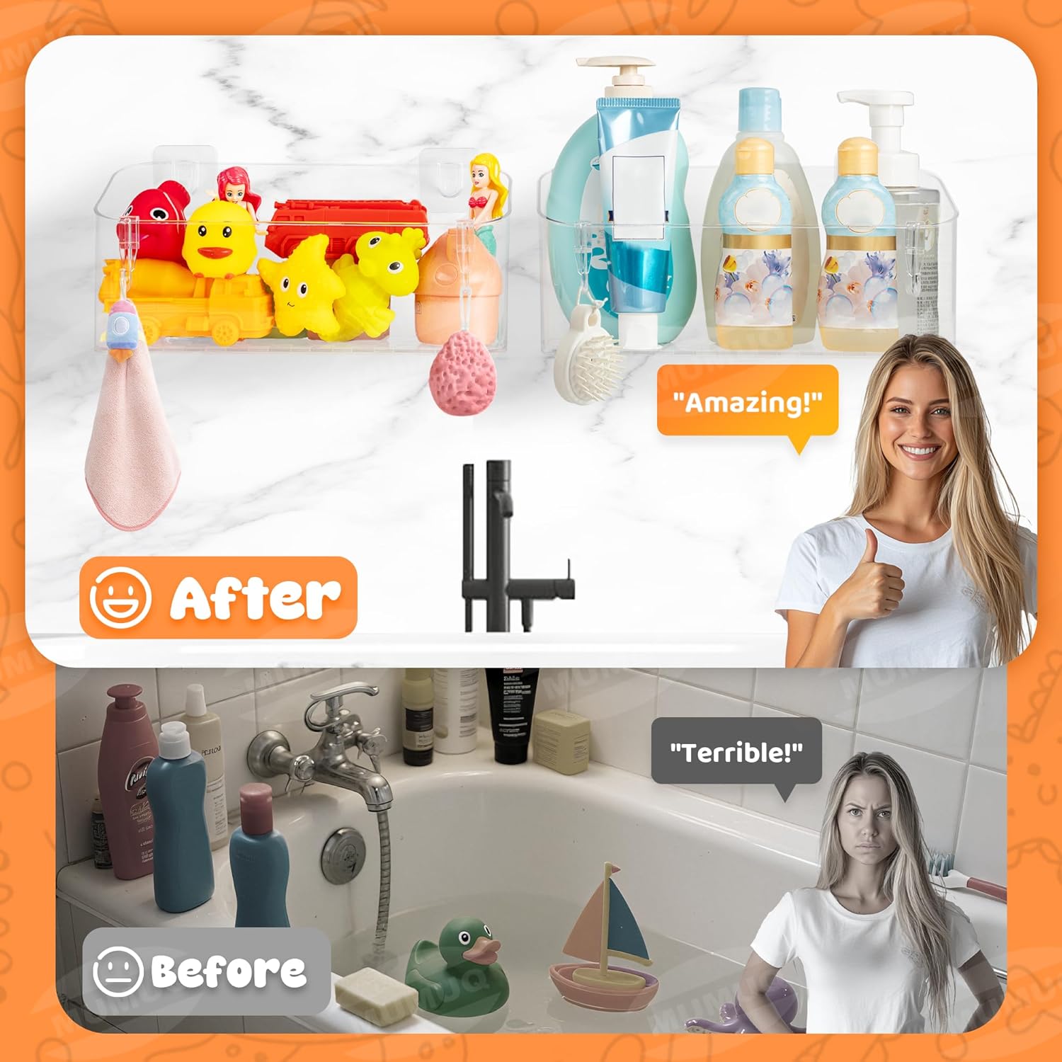 MUMUQ Bath Toy Storage Caddy for Babies