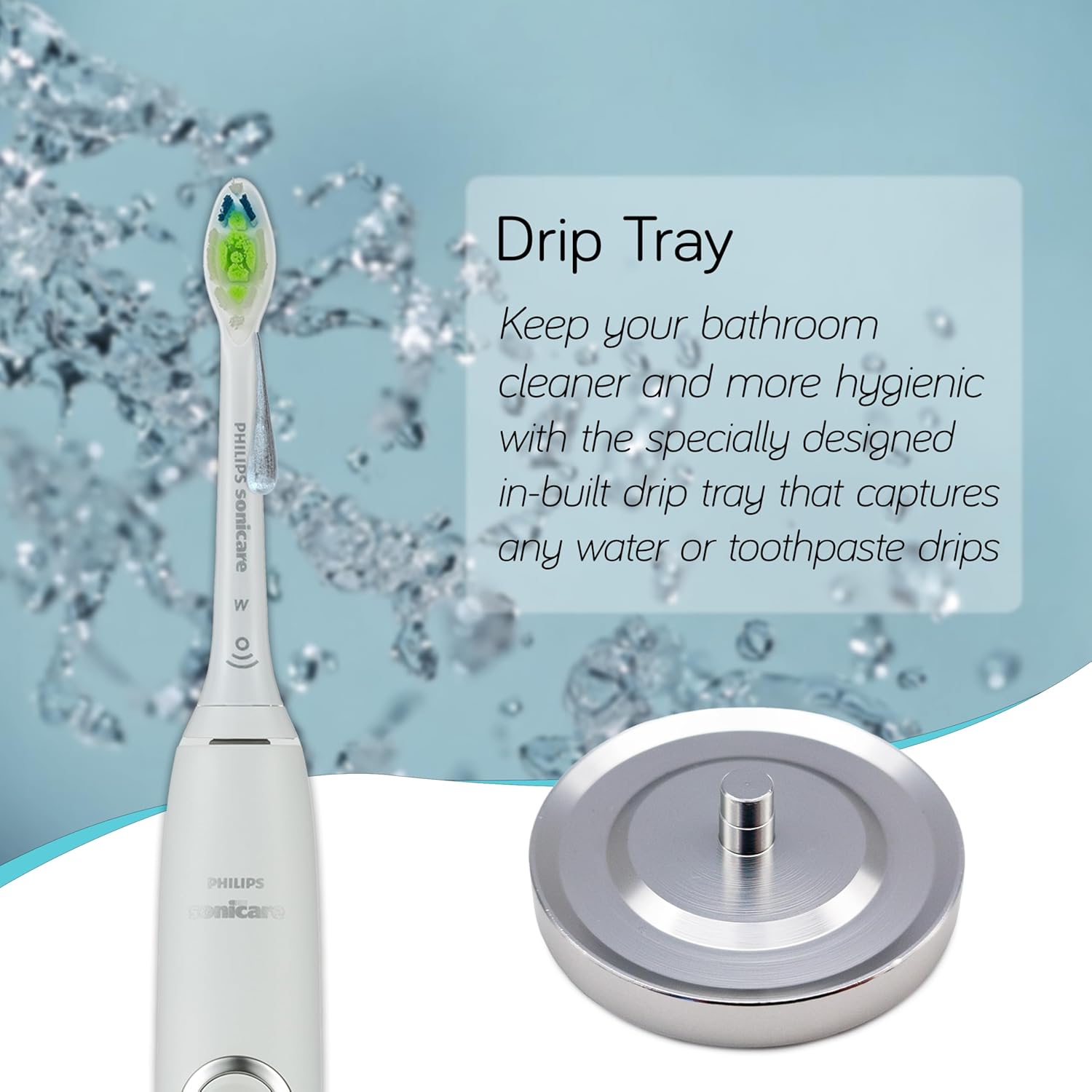 Silver Aluminum Toothbrush Holder for Philips Sonicare Electric Toothbrushes