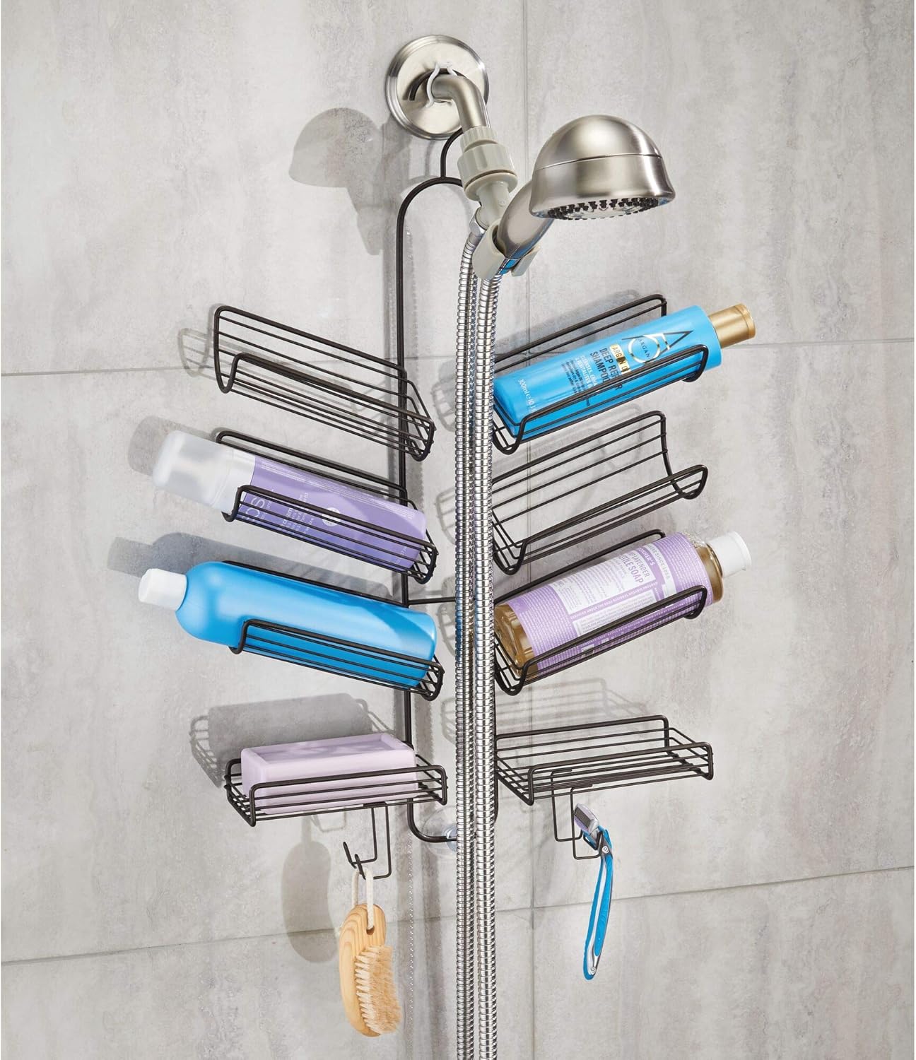 InterDesign Verona Metal Hanging Shower Caddy with Bronze Finish
