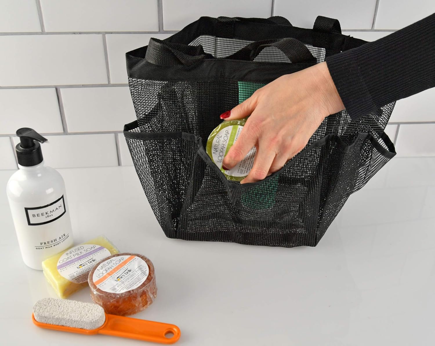 Home-X Mesh Shower Caddy Tote