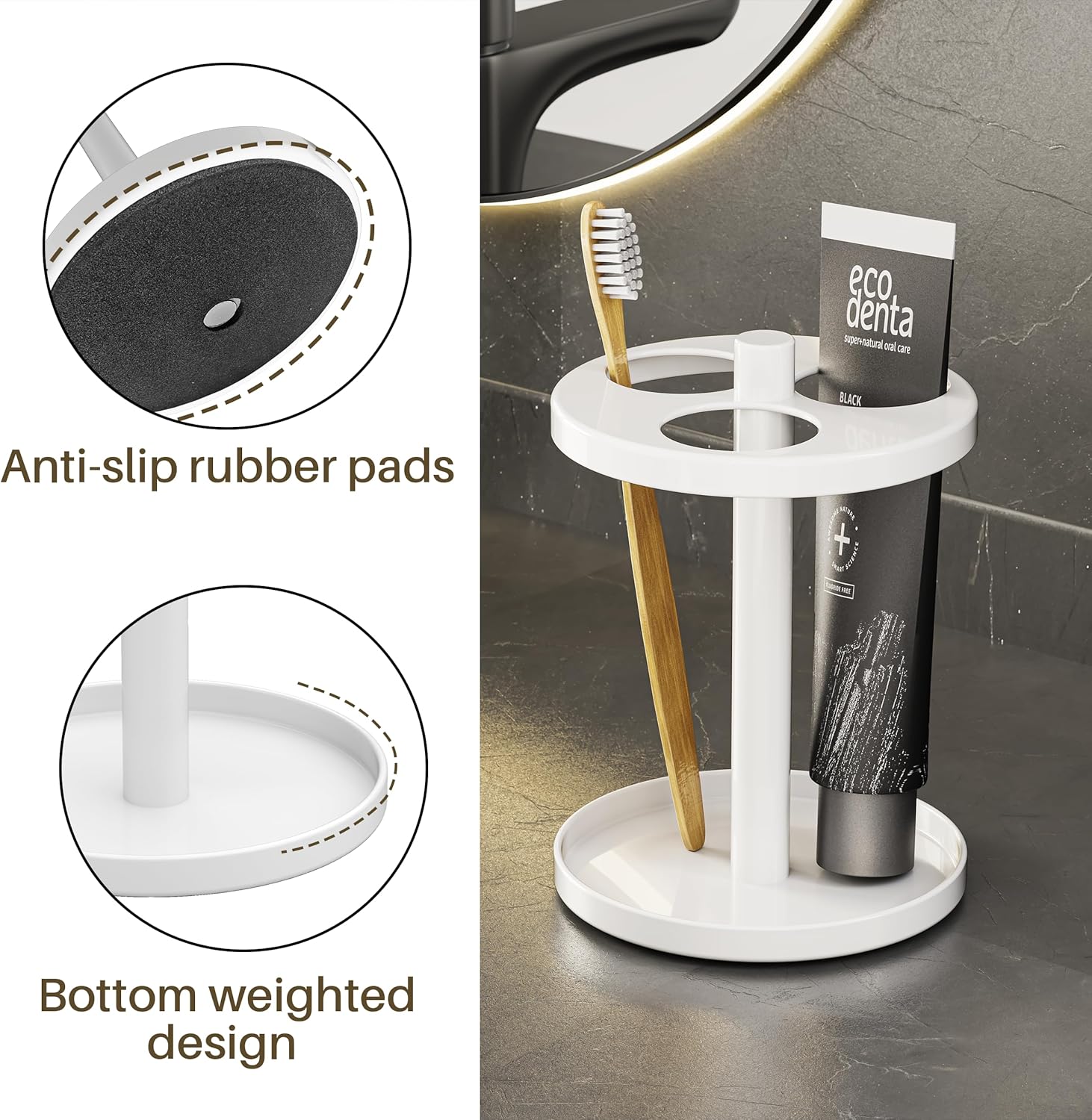 Songsoso Stainless Steel Bathroom Electric Toothbrush Holder