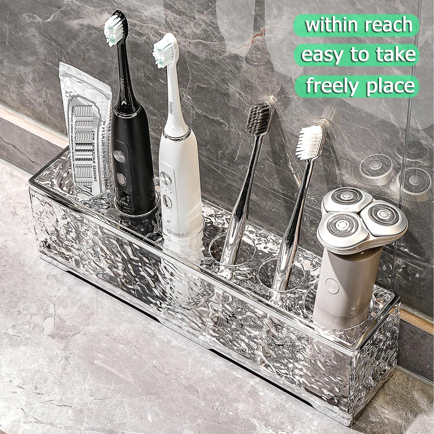 6-Slot Water Ripple Toothbrush Holder