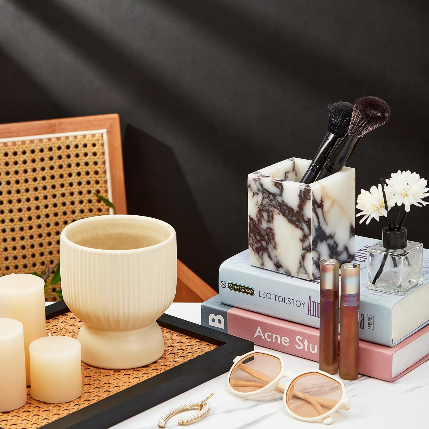 Denique Natural Marble Toothbrush Holder