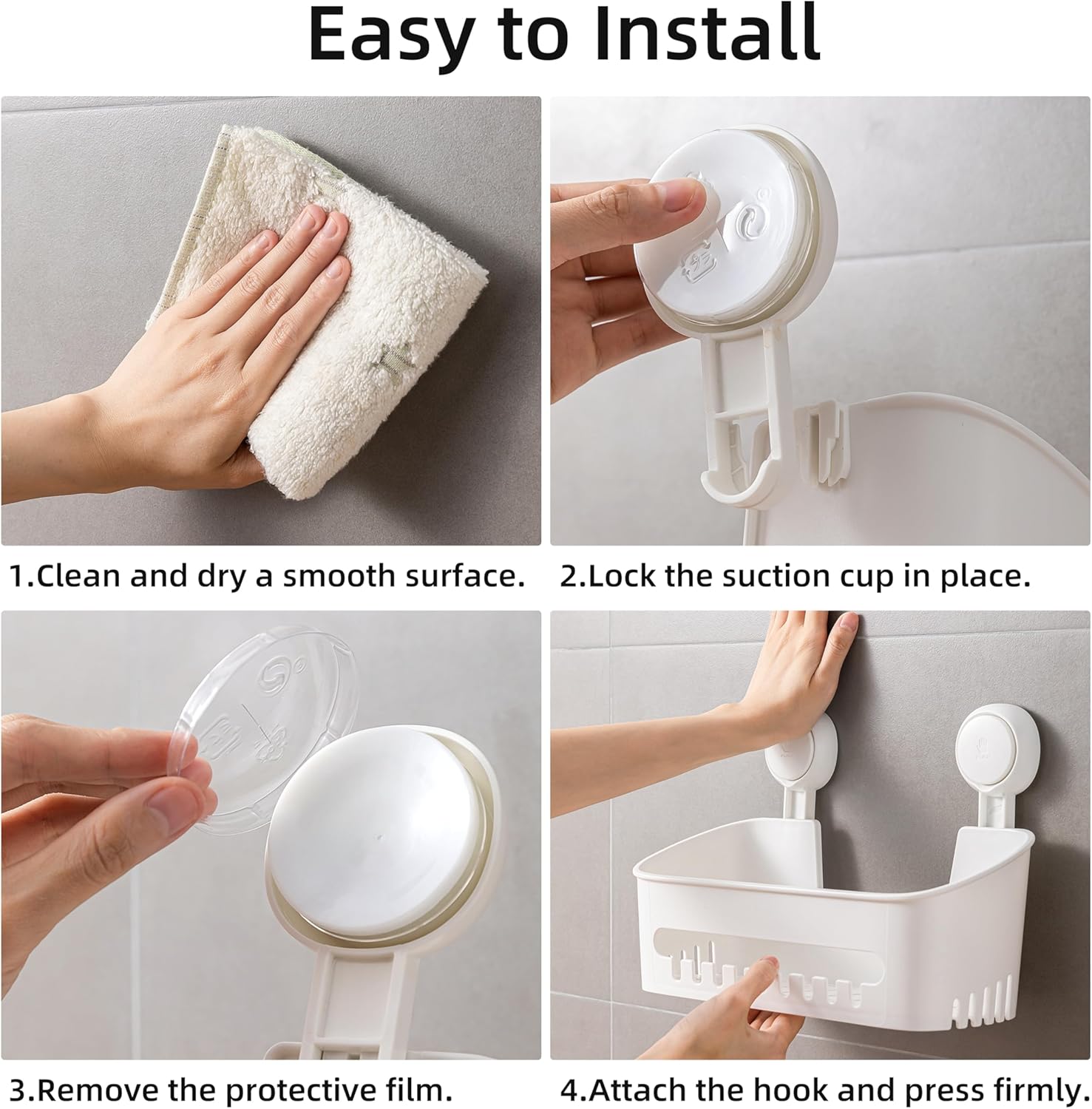 3-Pack Suction Cup Shower Organizer Set