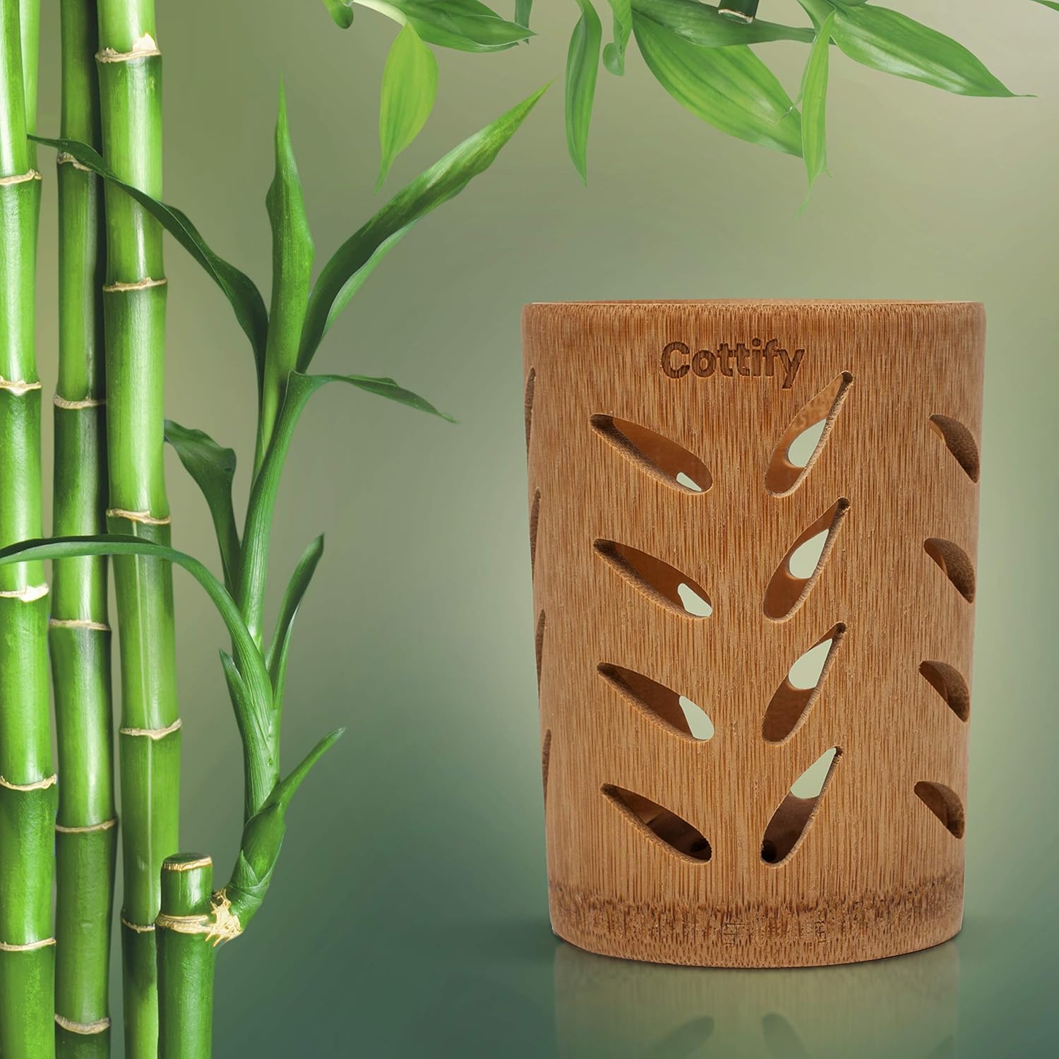 Eco-Friendly Bamboo Toothbrush Holder with Drainage - Multi-Functional in the Bathroom Kitchen