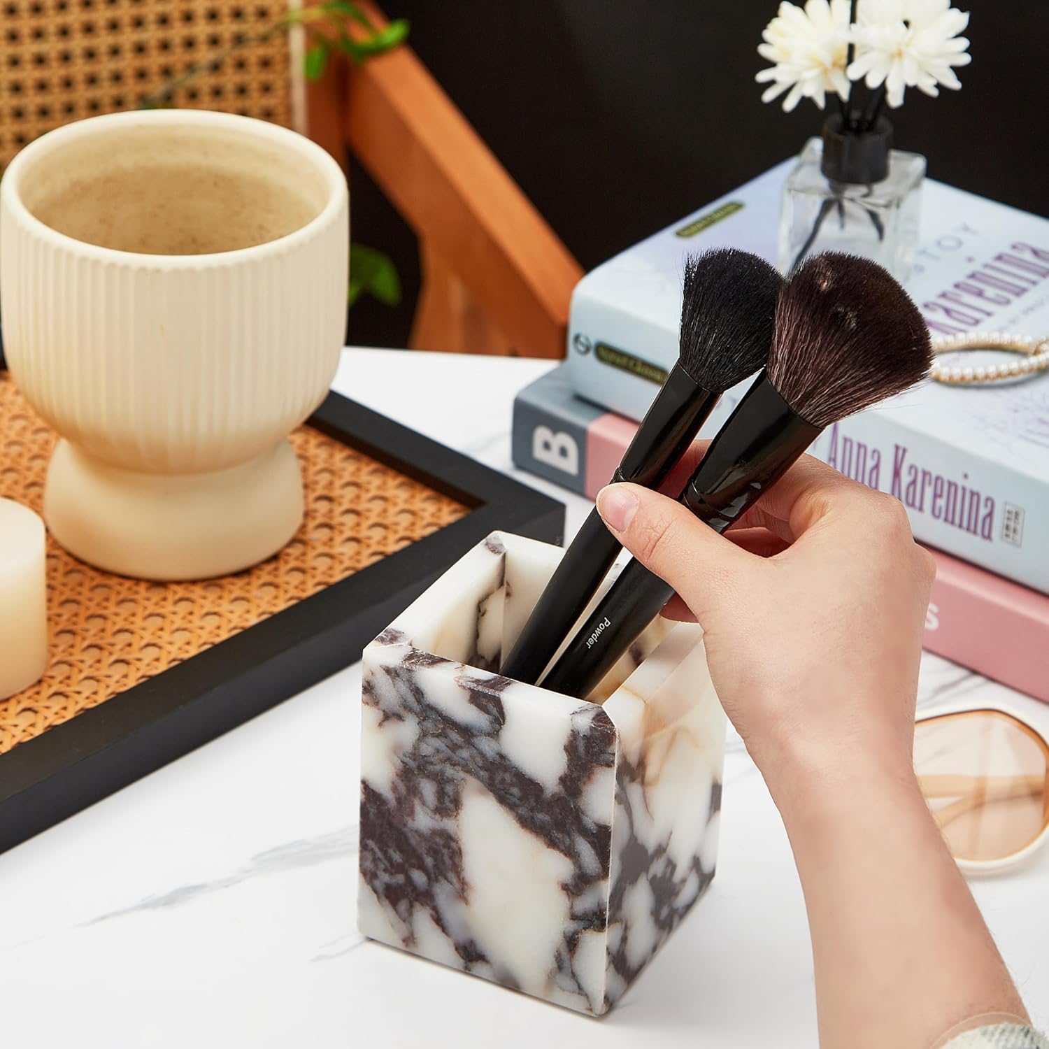Denique Natural Marble Toothbrush Holder