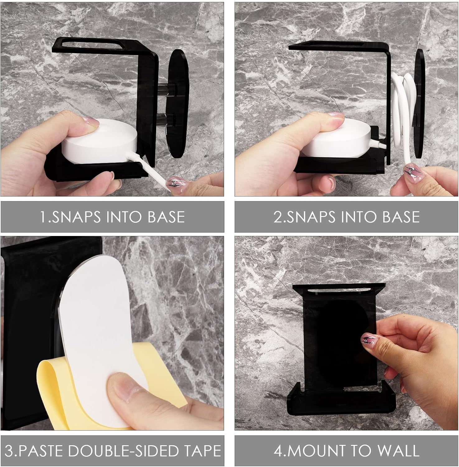 Sturdy electric toothbrush holder for easy charging compact design