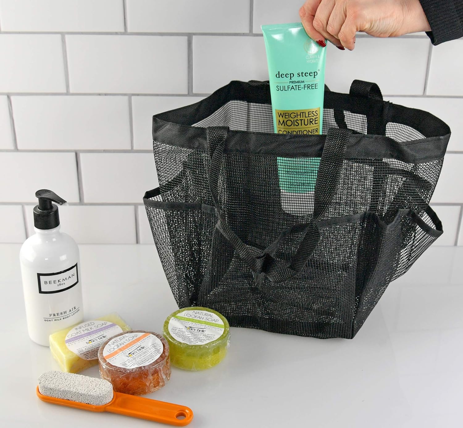 Home-X Mesh Shower Caddy Tote