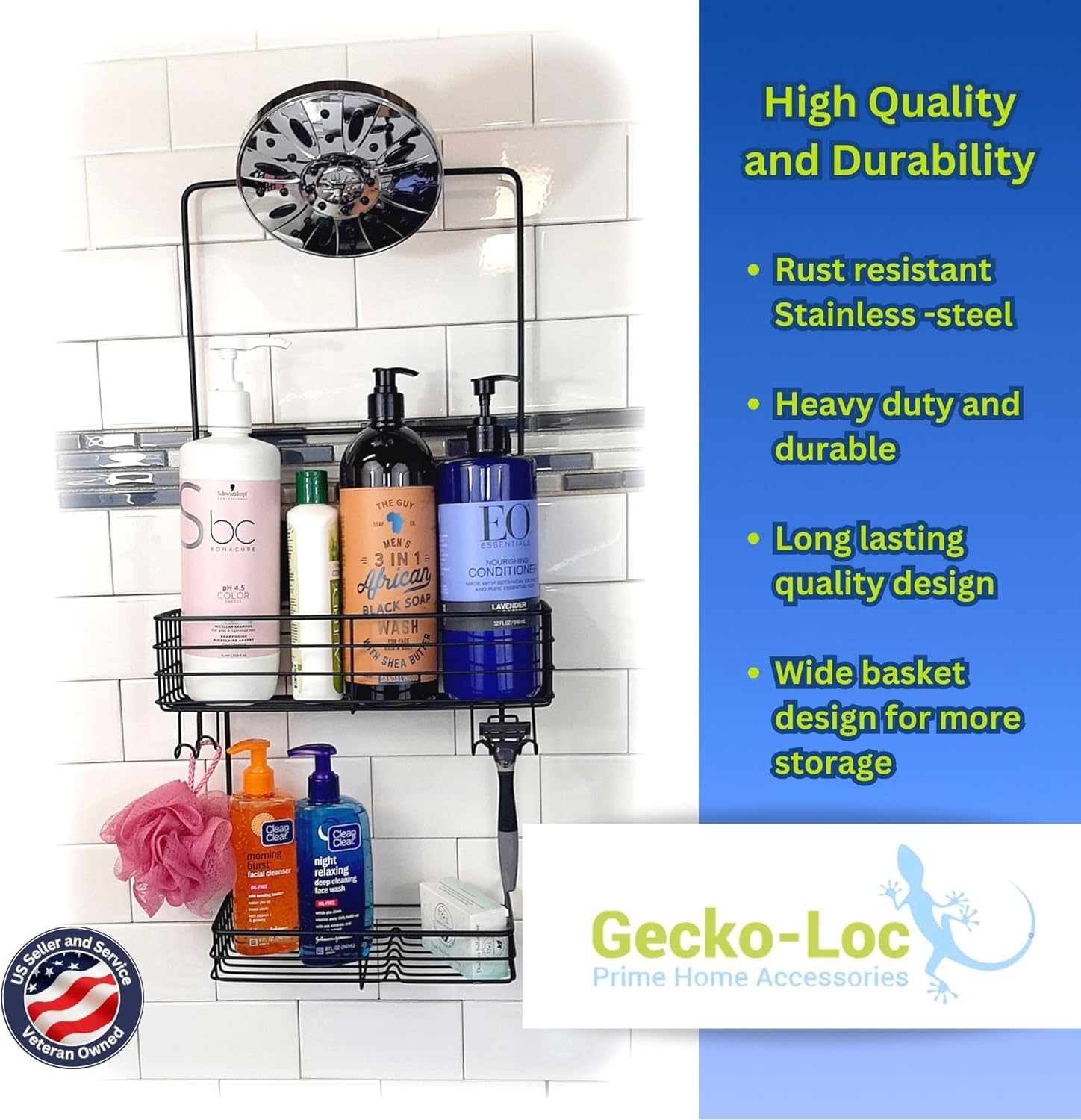 Durable REQUEST for organizing shower essentials