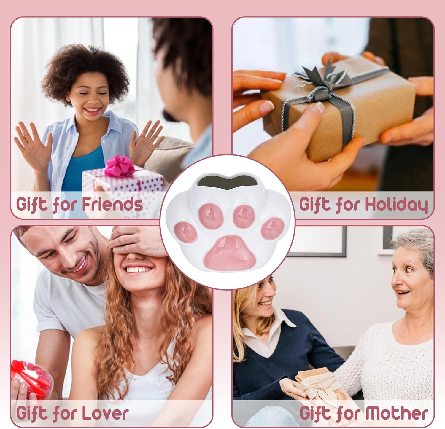 Cute Pink Toothbrush Holder