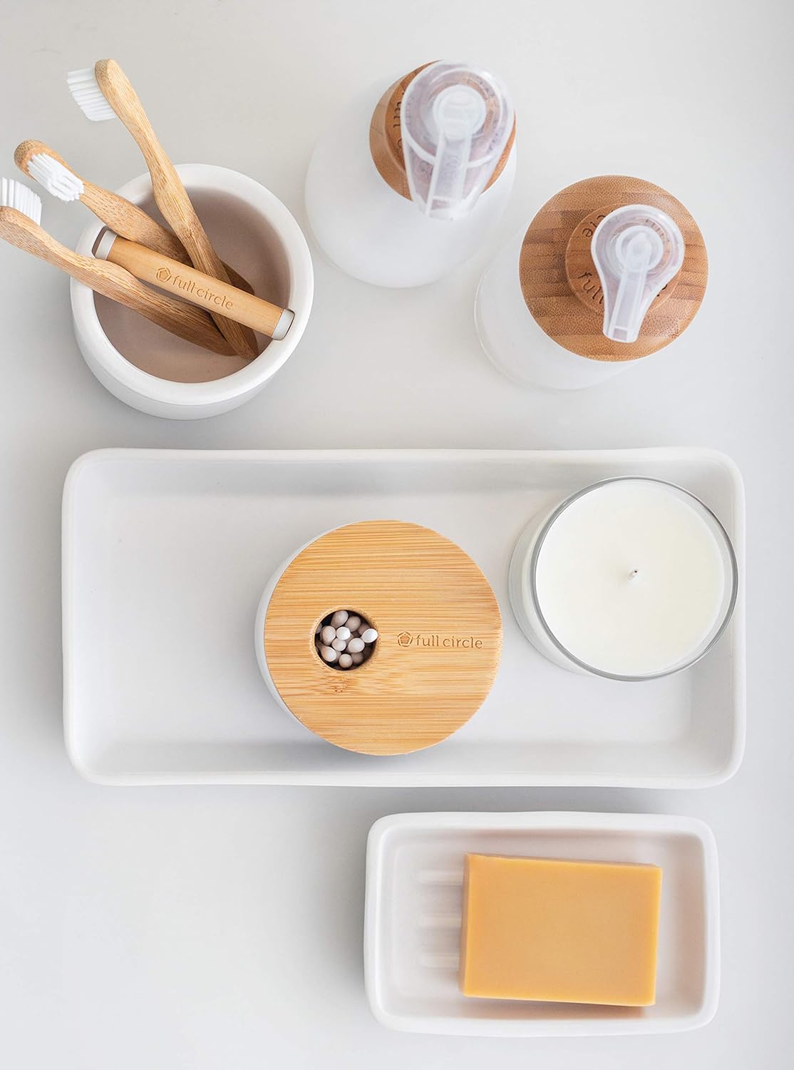 Bamboo Ceramic Toothbrush Holder Odor Free