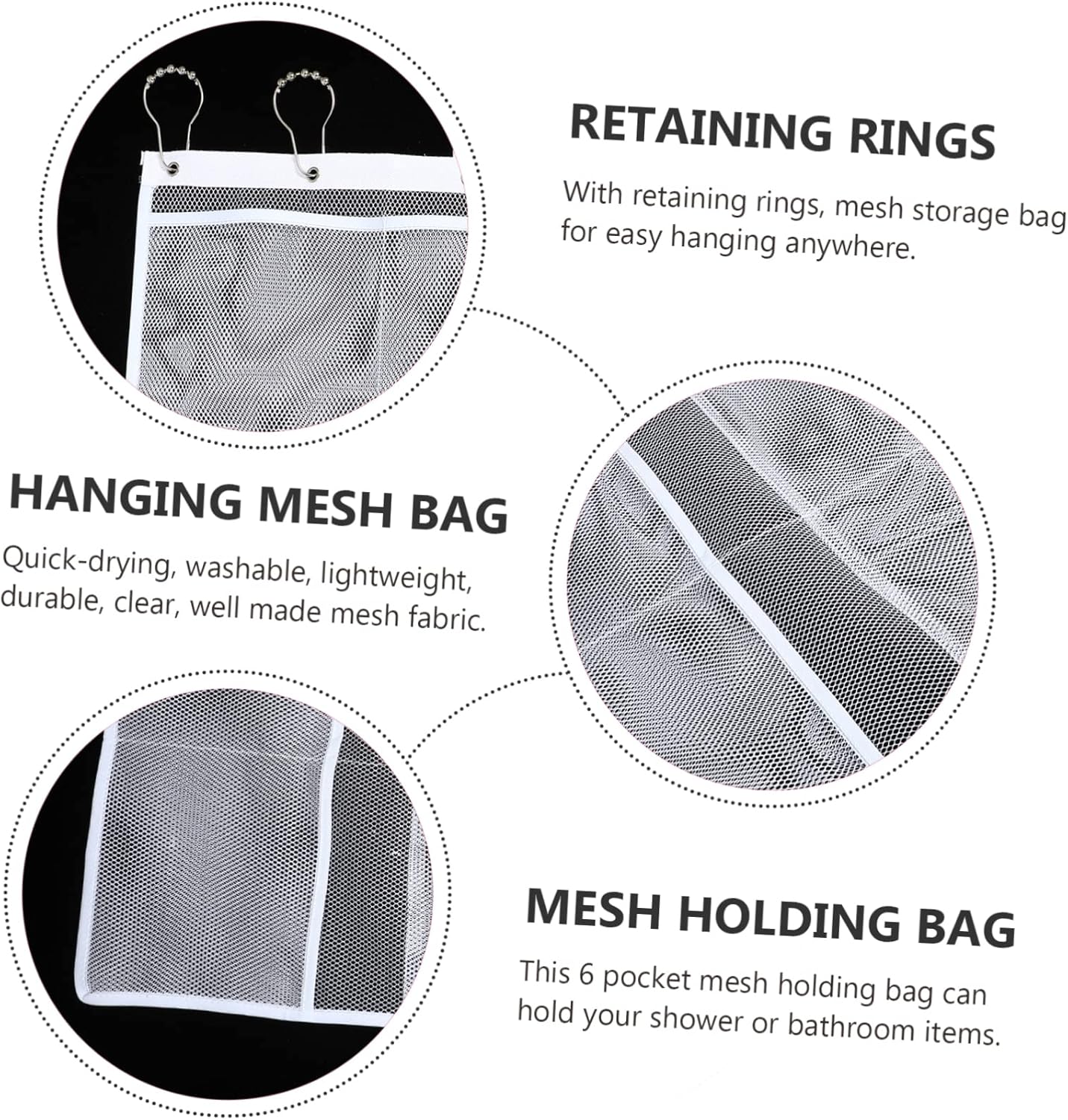 Unomor Toiletries Hanging Mesh Bag with 6 Pockets