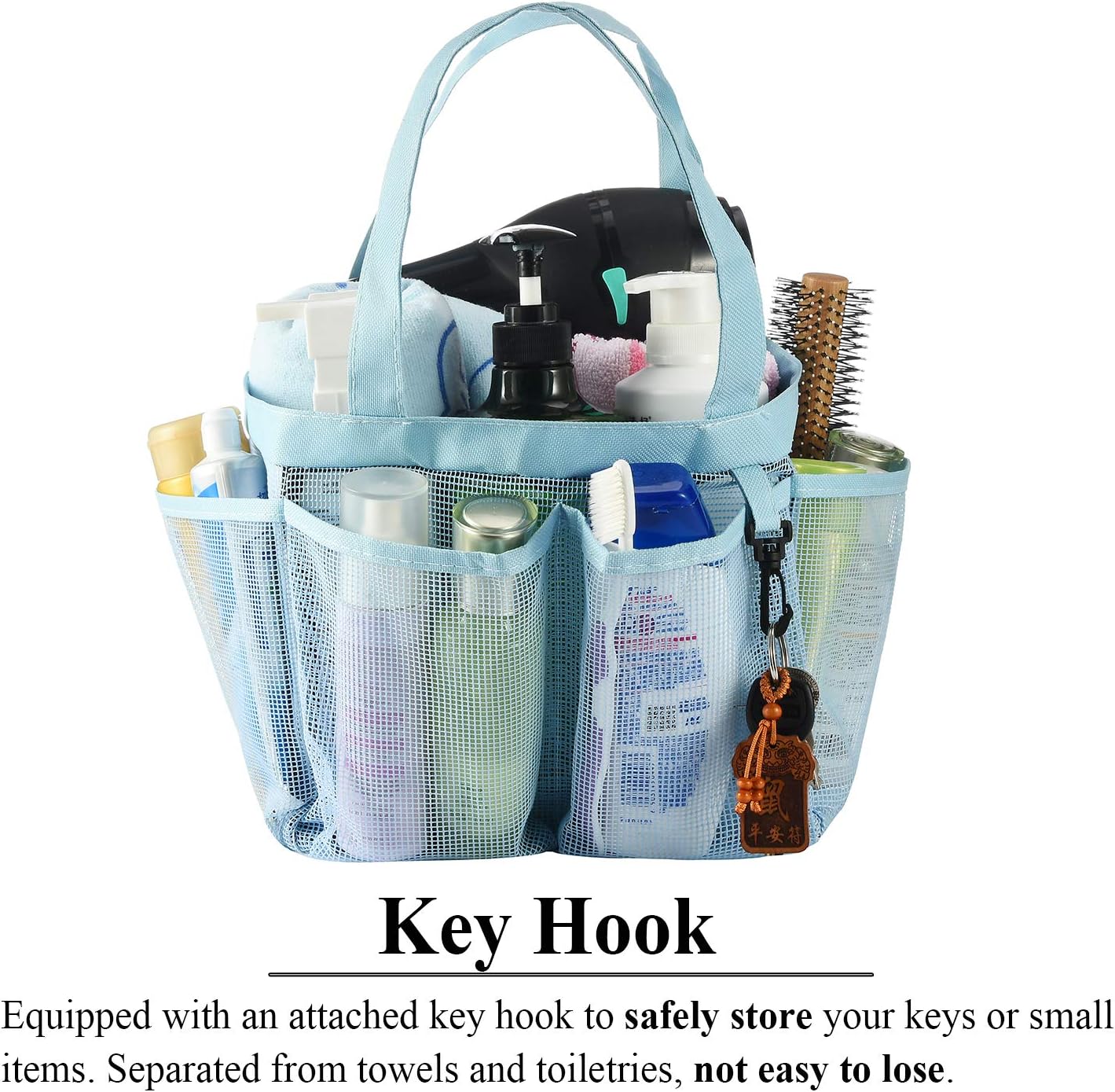 Haundry Mesh Shower Caddy Tote with 8 Pockets 1