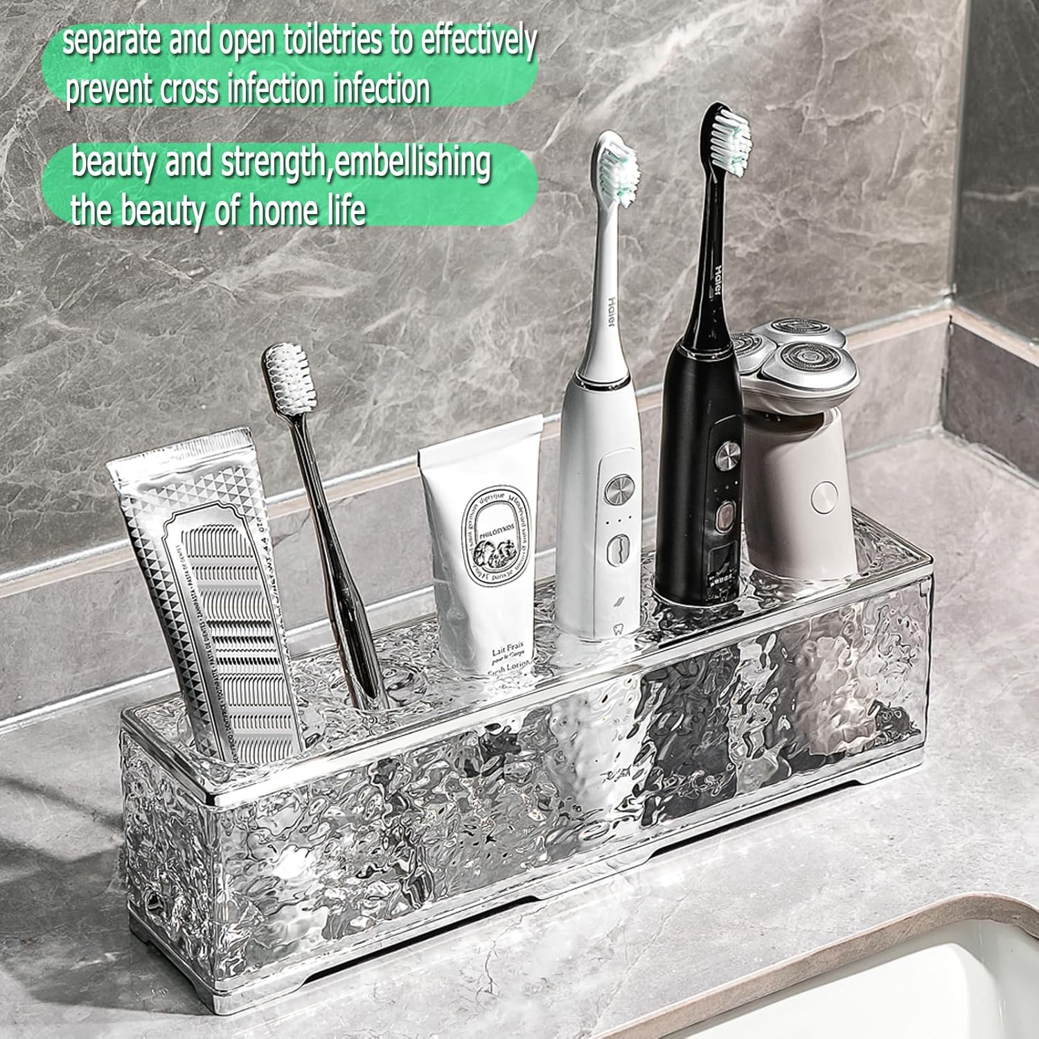 6-Slot Water Ripple Toothbrush Holder