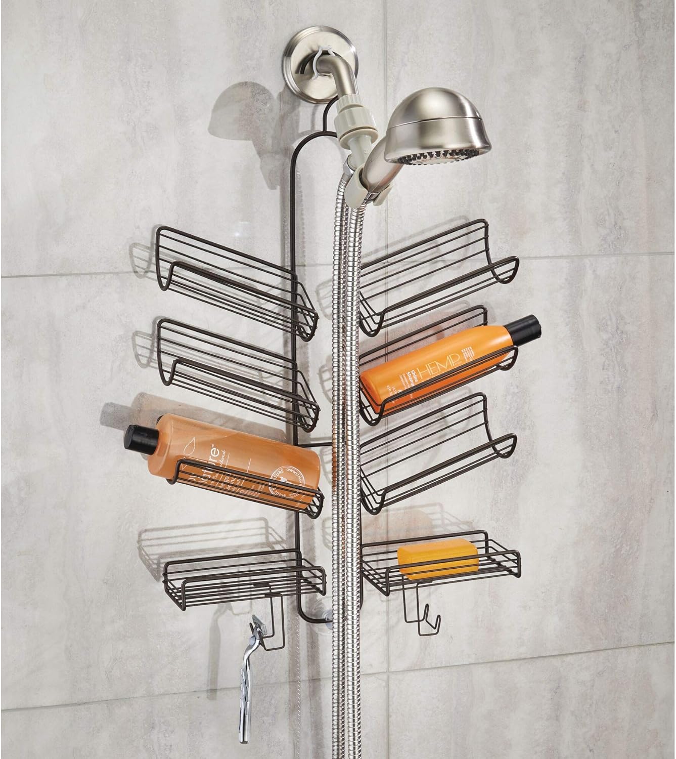 InterDesign Verona Metal Hanging Shower Caddy with Bronze Finish