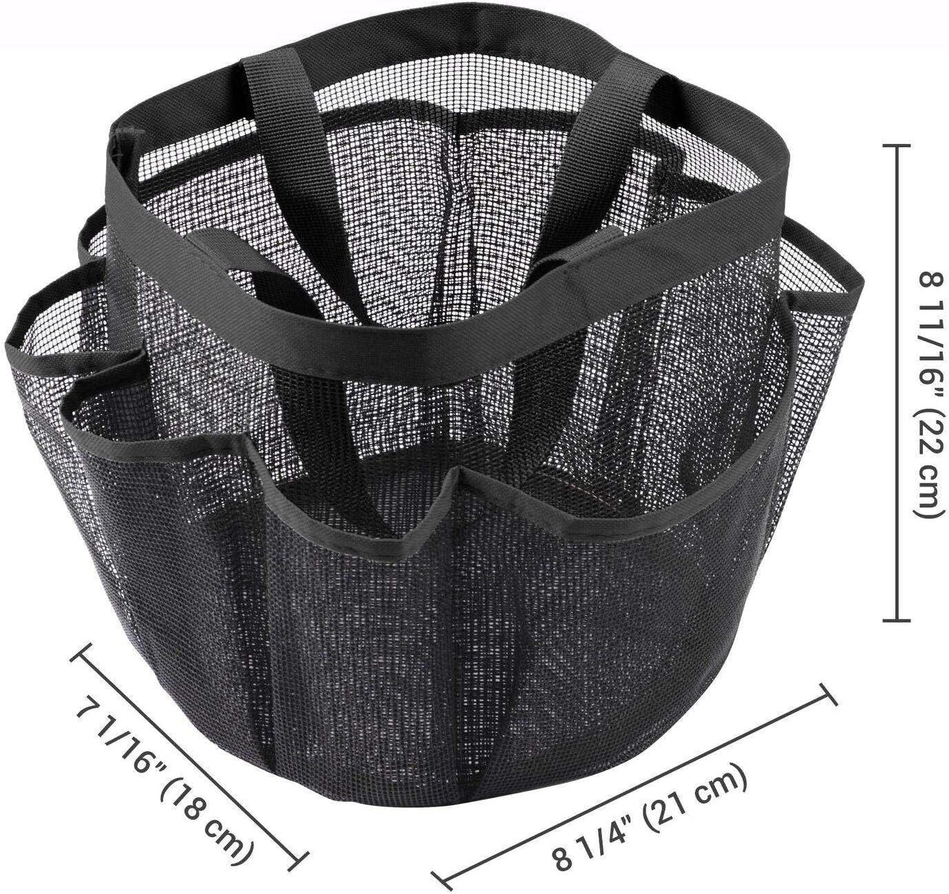 LKOP 2 Pack Mesh Shower Caddy with 8 Pockets Black
