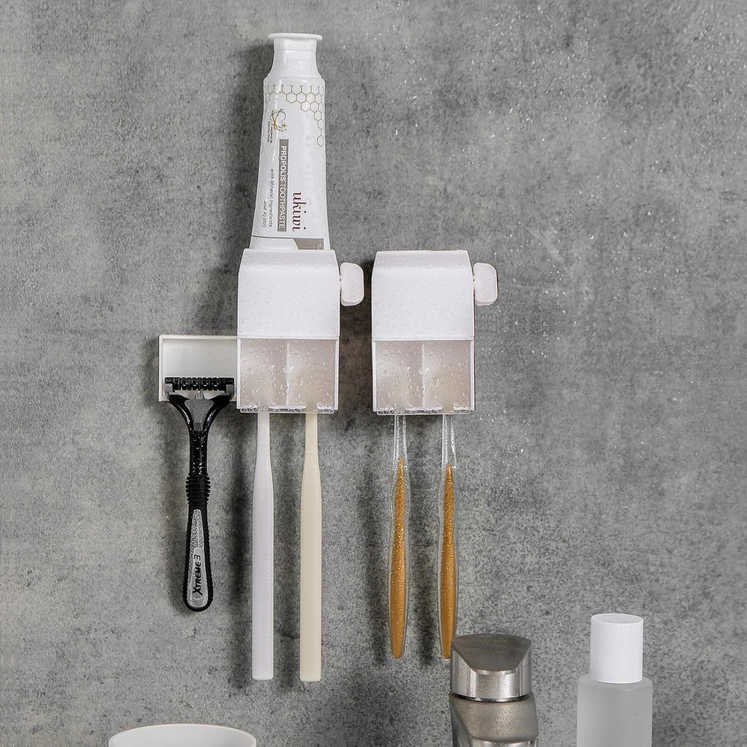 XYKEEY 3-in-1 Toothbrush Holder Set for KidsNeat Time-Saving
