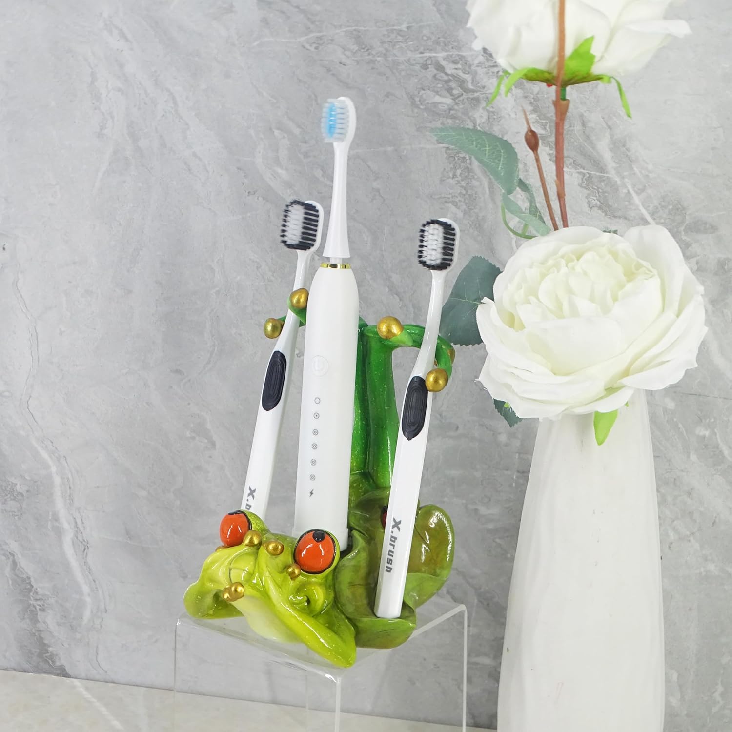 Tree Frog Toothbrush Holder Set