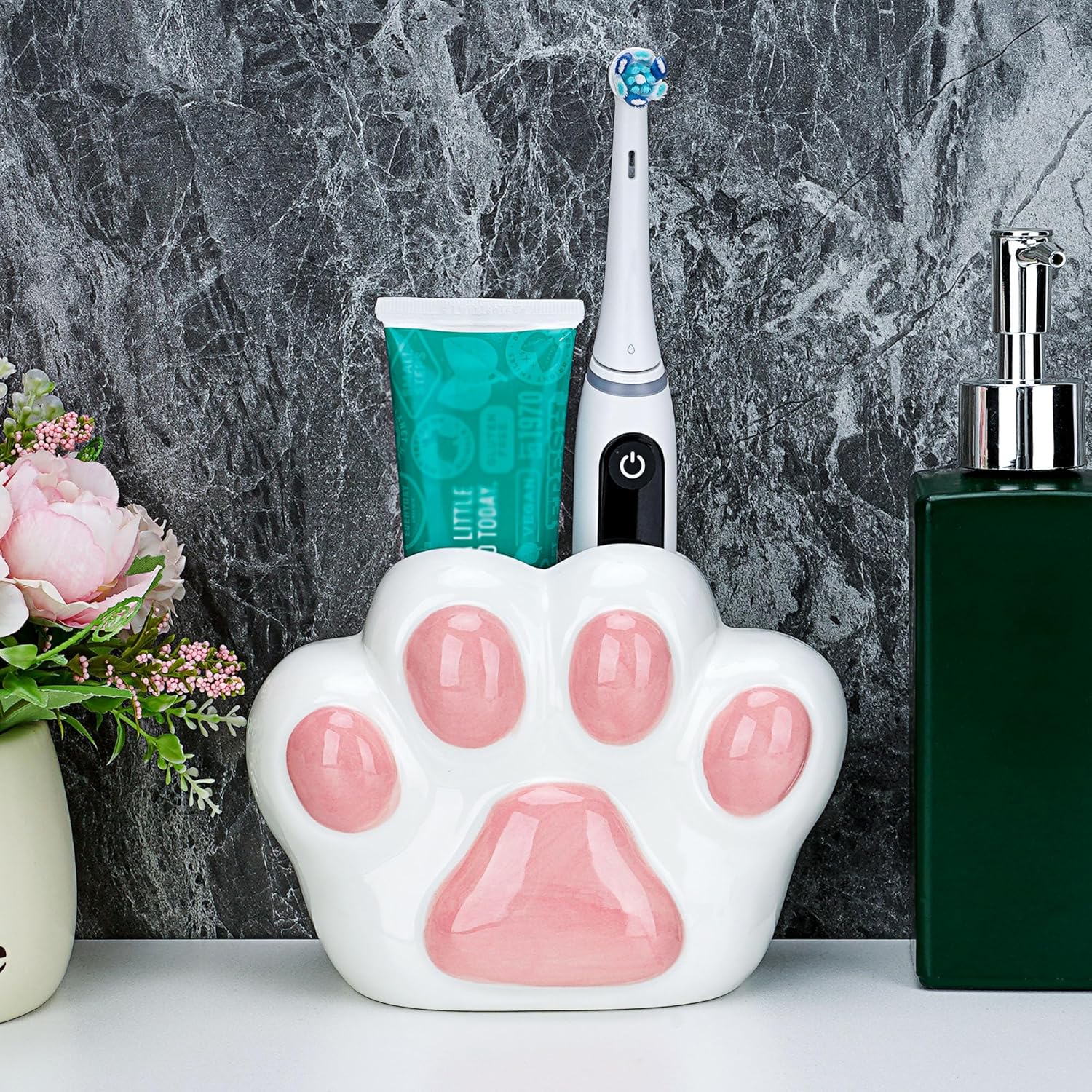 Cute Pink Toothbrush Holder