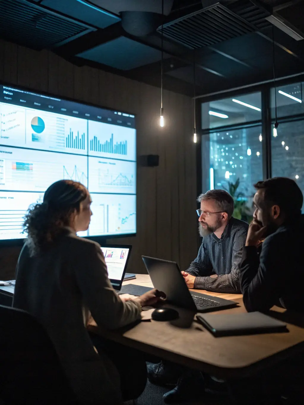 A diverse team of IT consultants collaborating on a digital transformation strategy in a modern office setting, emphasizing innovation and teamwork.